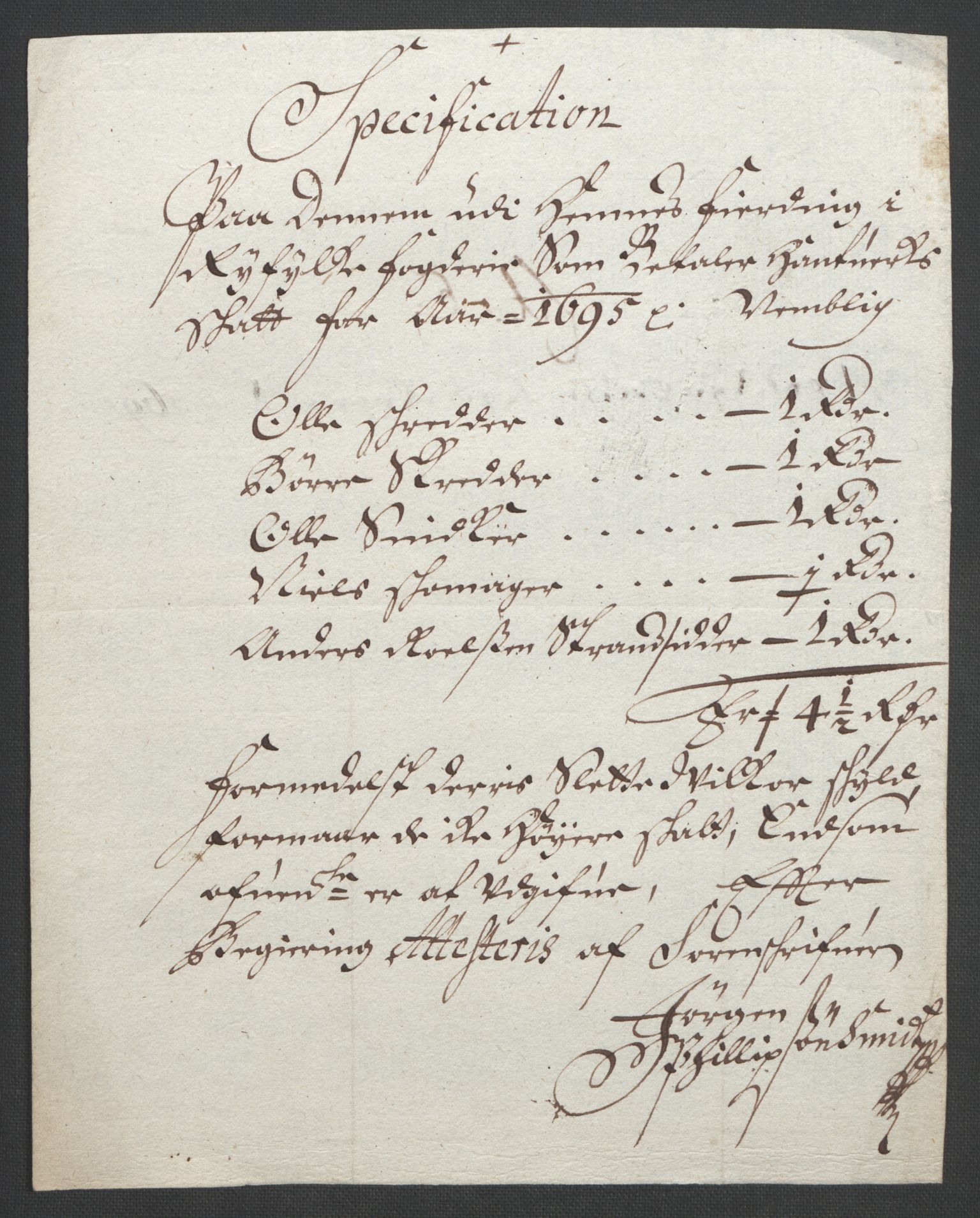 Rentekammeret inntil 1814, Reviderte regnskaper, Fogderegnskap, RA/EA-4092/R47/L2857: Fogderegnskap Ryfylke, 1694-1696, p. 140