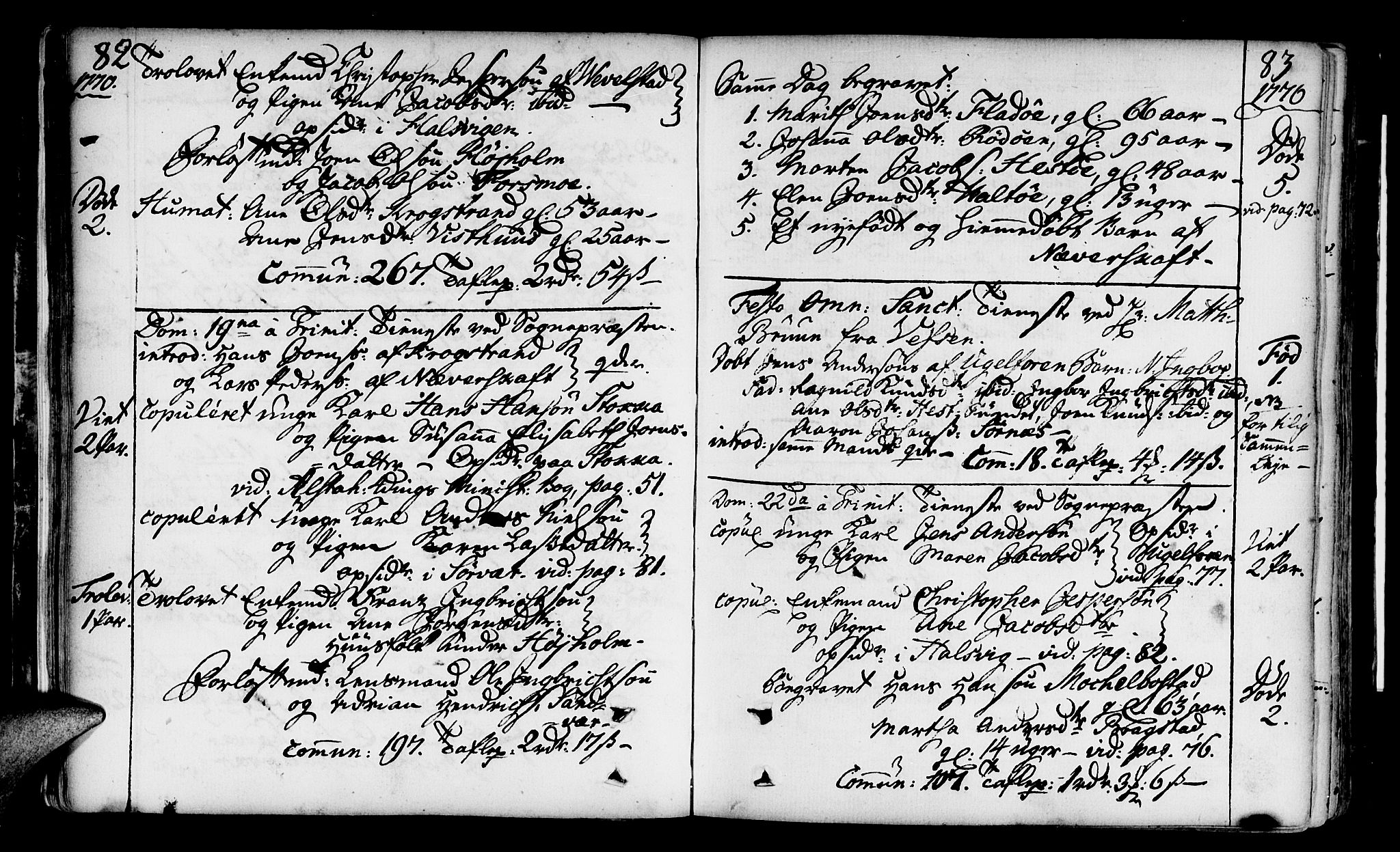 Ministerialprotokoller, klokkerbøker og fødselsregistre - Nordland, AV/SAT-A-1459/817/L0260: Parish register (official) no. 817A02 /1, 1768-1776, p. 82-83