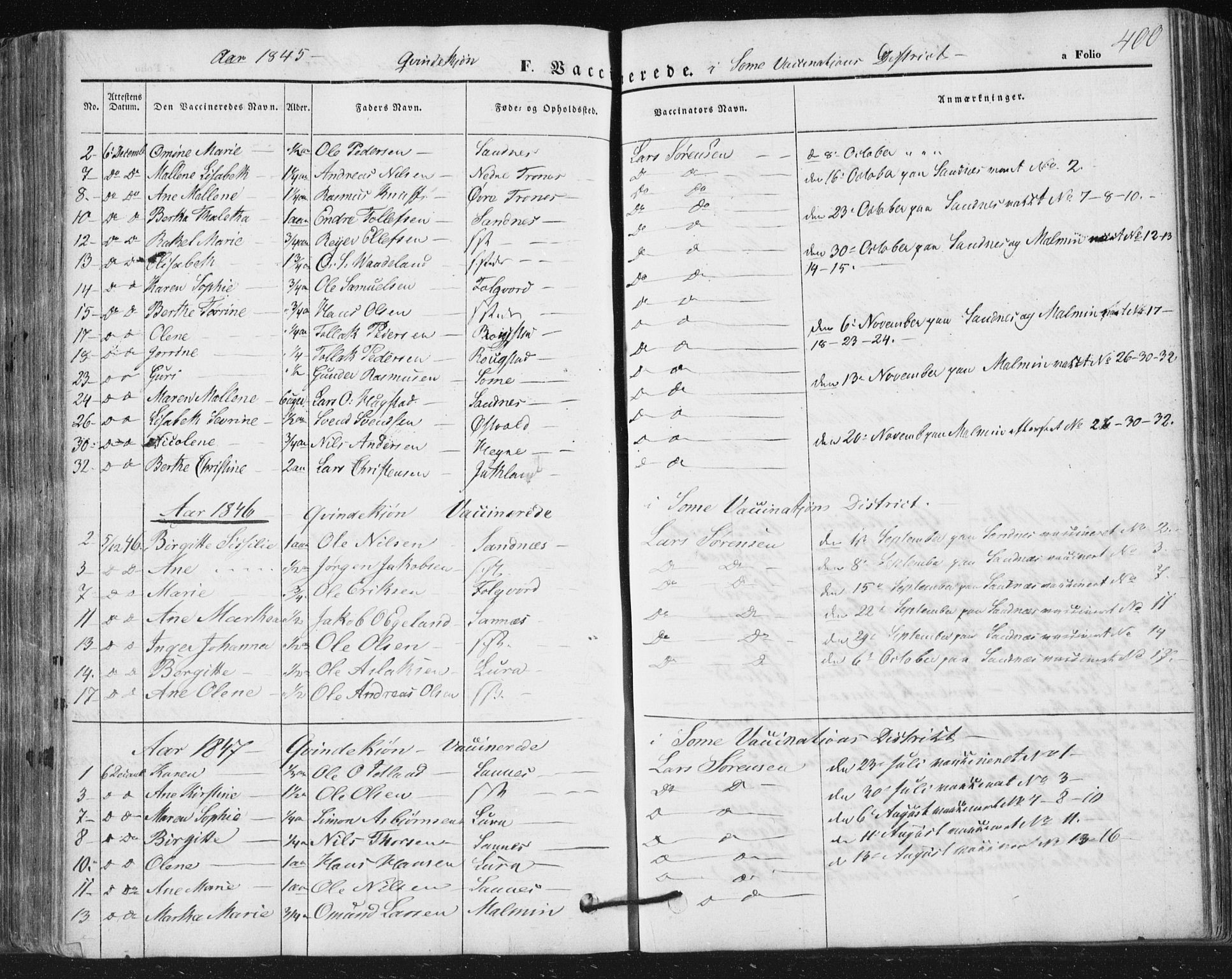 Høyland sokneprestkontor, SAST/A-101799/001/30BA/L0008: Parish register (official) no. A 8, 1841-1856, p. 400