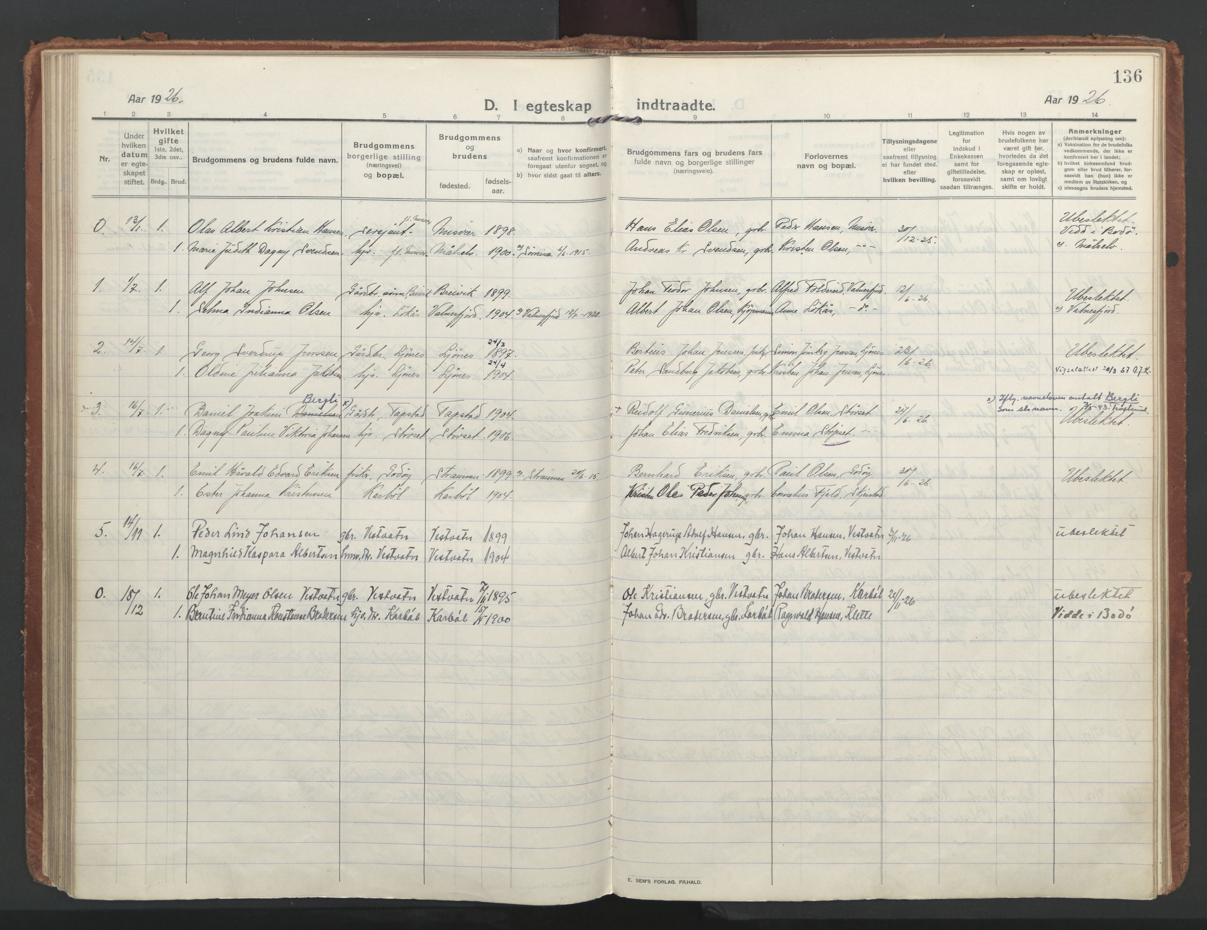 Ministerialprotokoller, klokkerbøker og fødselsregistre - Nordland, SAT/A-1459/852/L0748: Parish register (official) no. 852A18, 1913-1932, p. 136