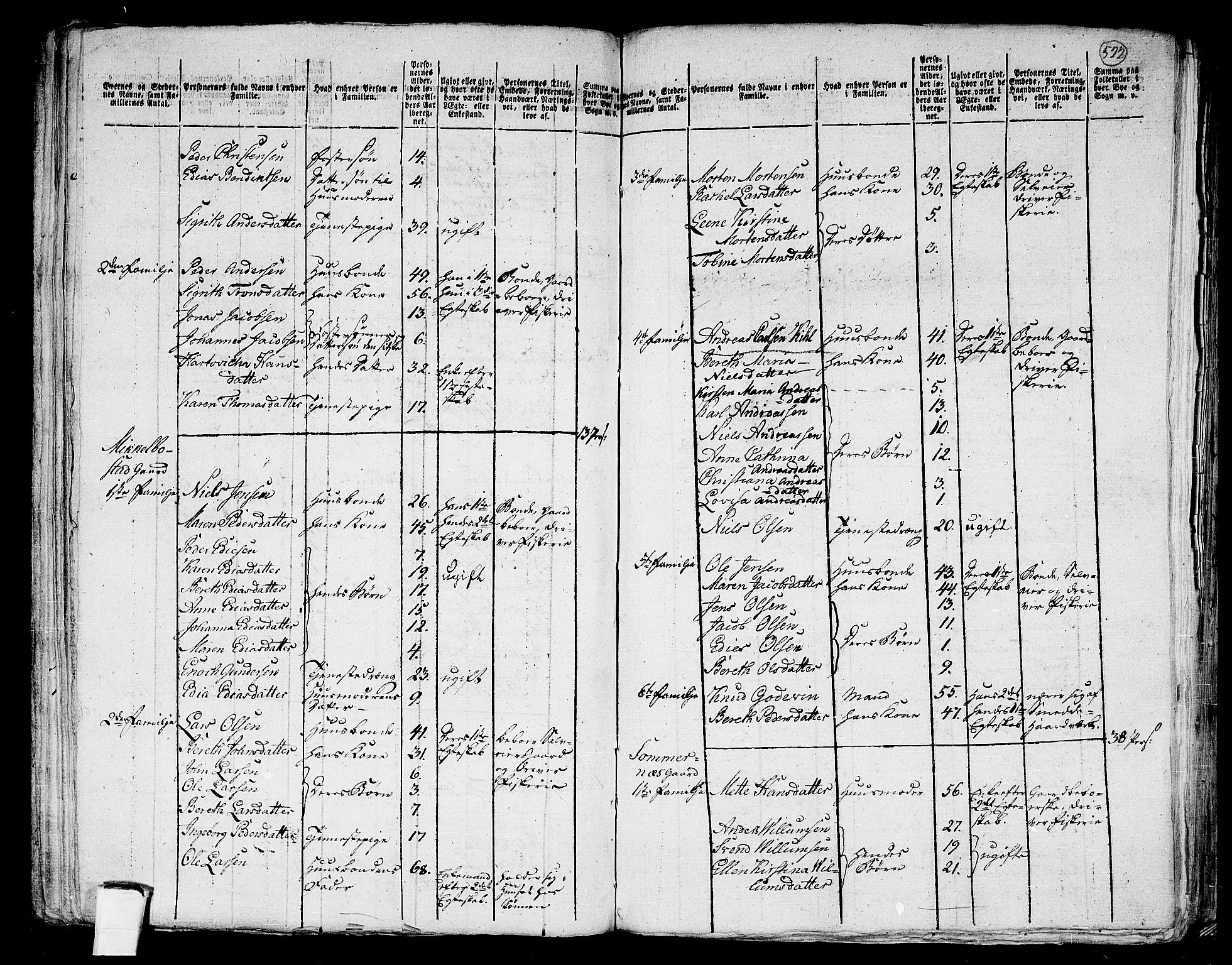 RA, 1801 census for 1848P Steigen, 1801, p. 521b-522a