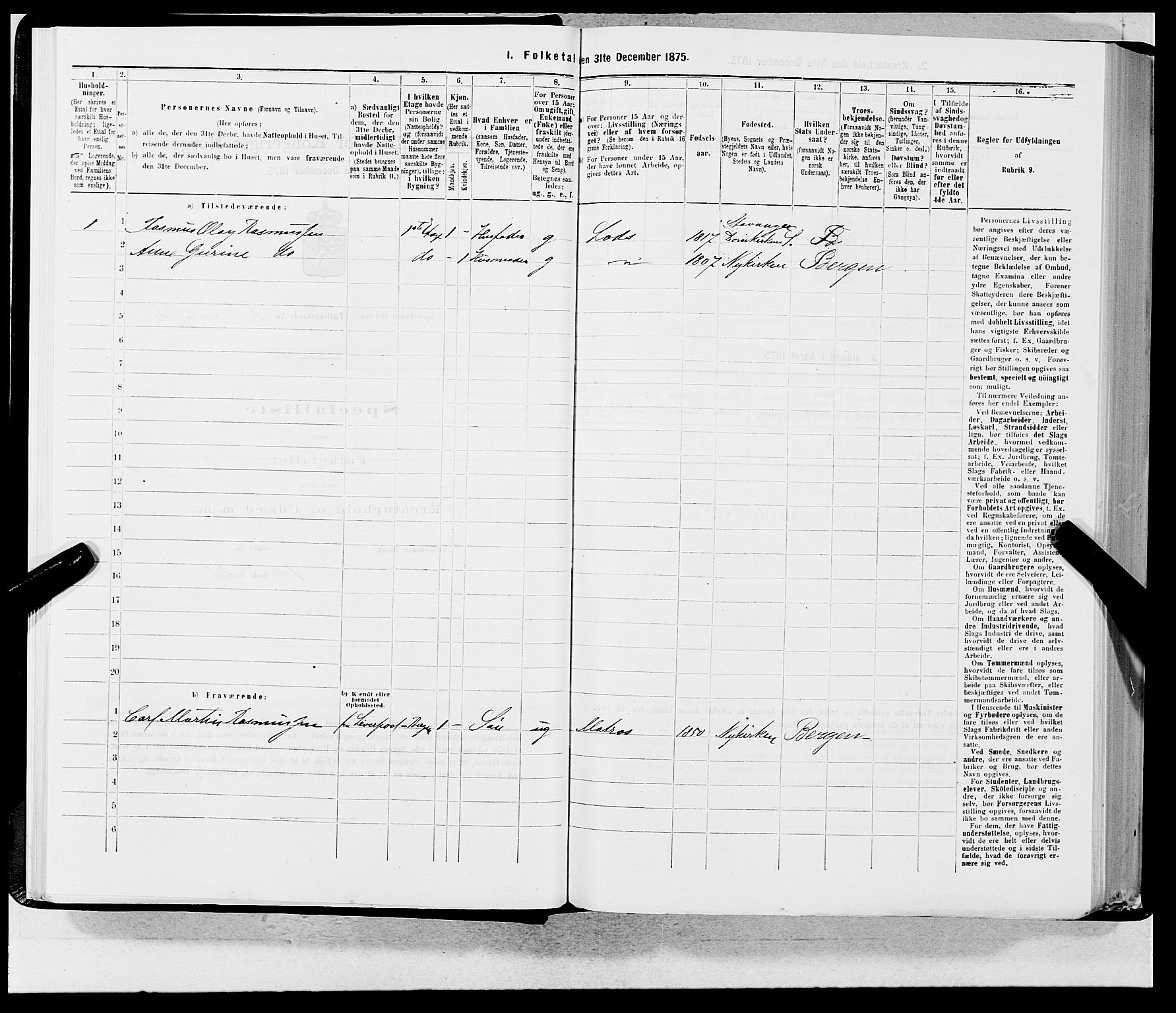 SAB, 1875 census for 1301 Bergen, 1875, p. 54