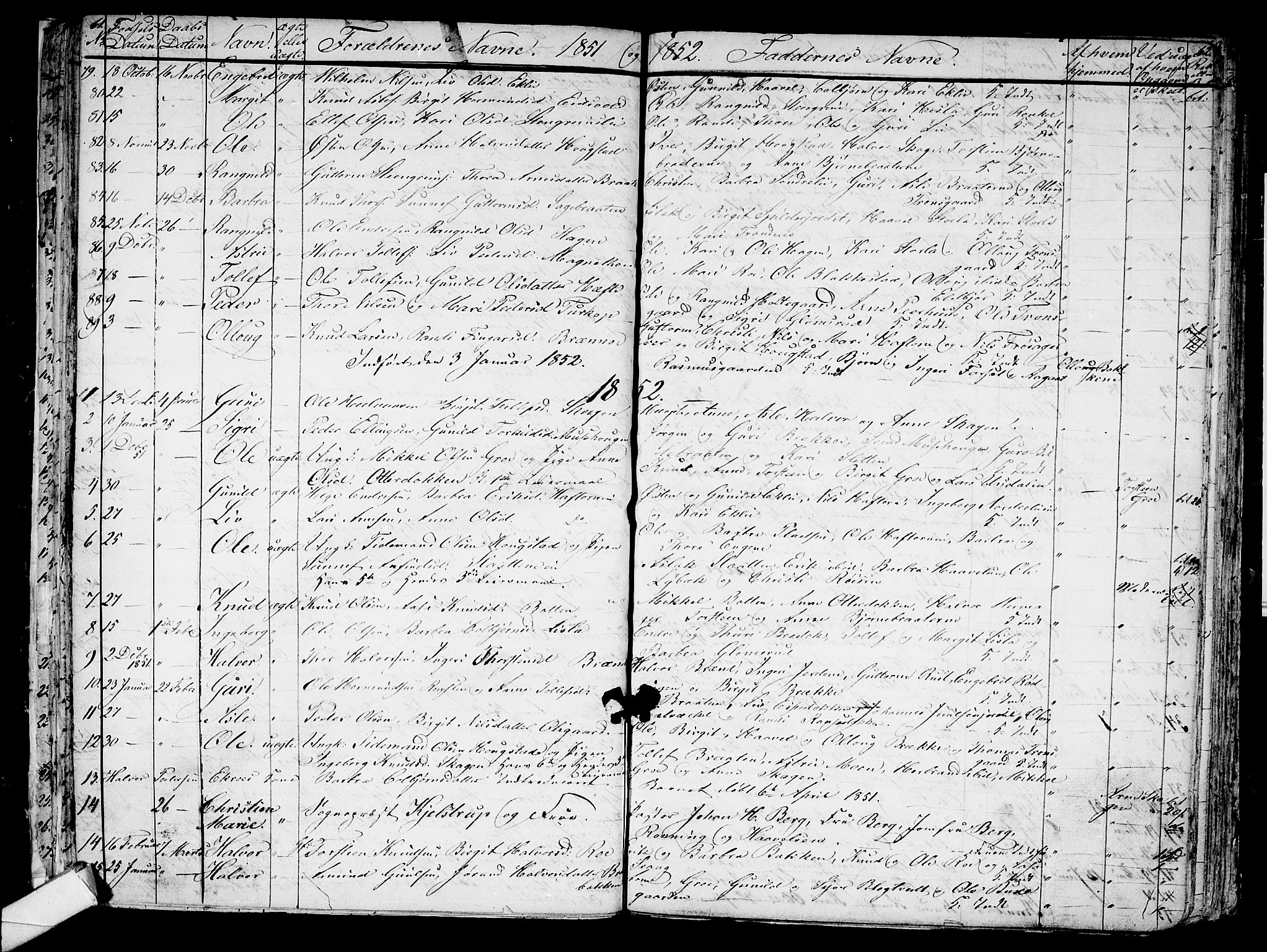 Gol kirkebøker, AV/SAKO-A-226/G/Ga/L0001: Parish register (copy) no. I 1, 1841-1860, p. 61-62