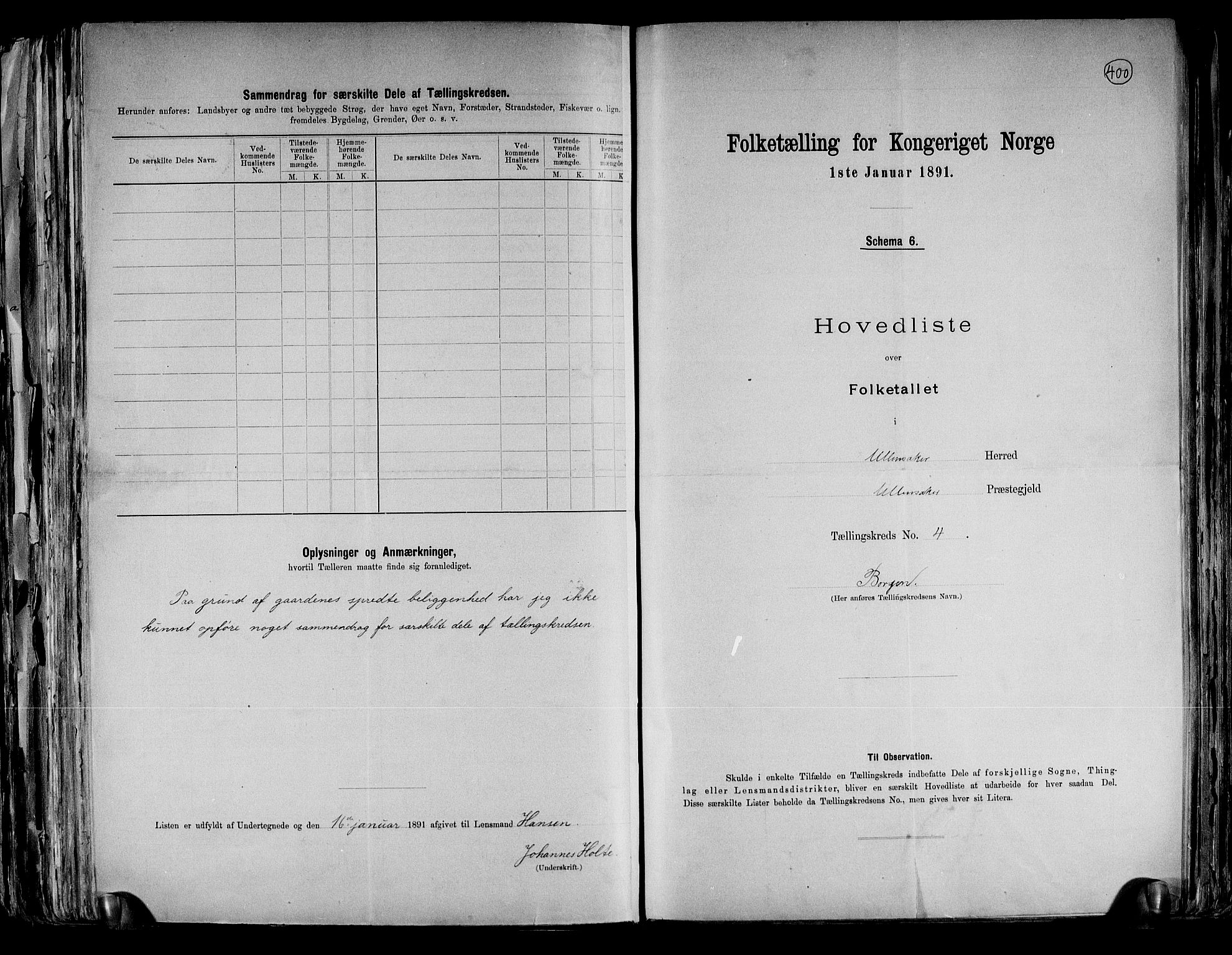 RA, 1891 census for 0235 Ullensaker, 1891, p. 10