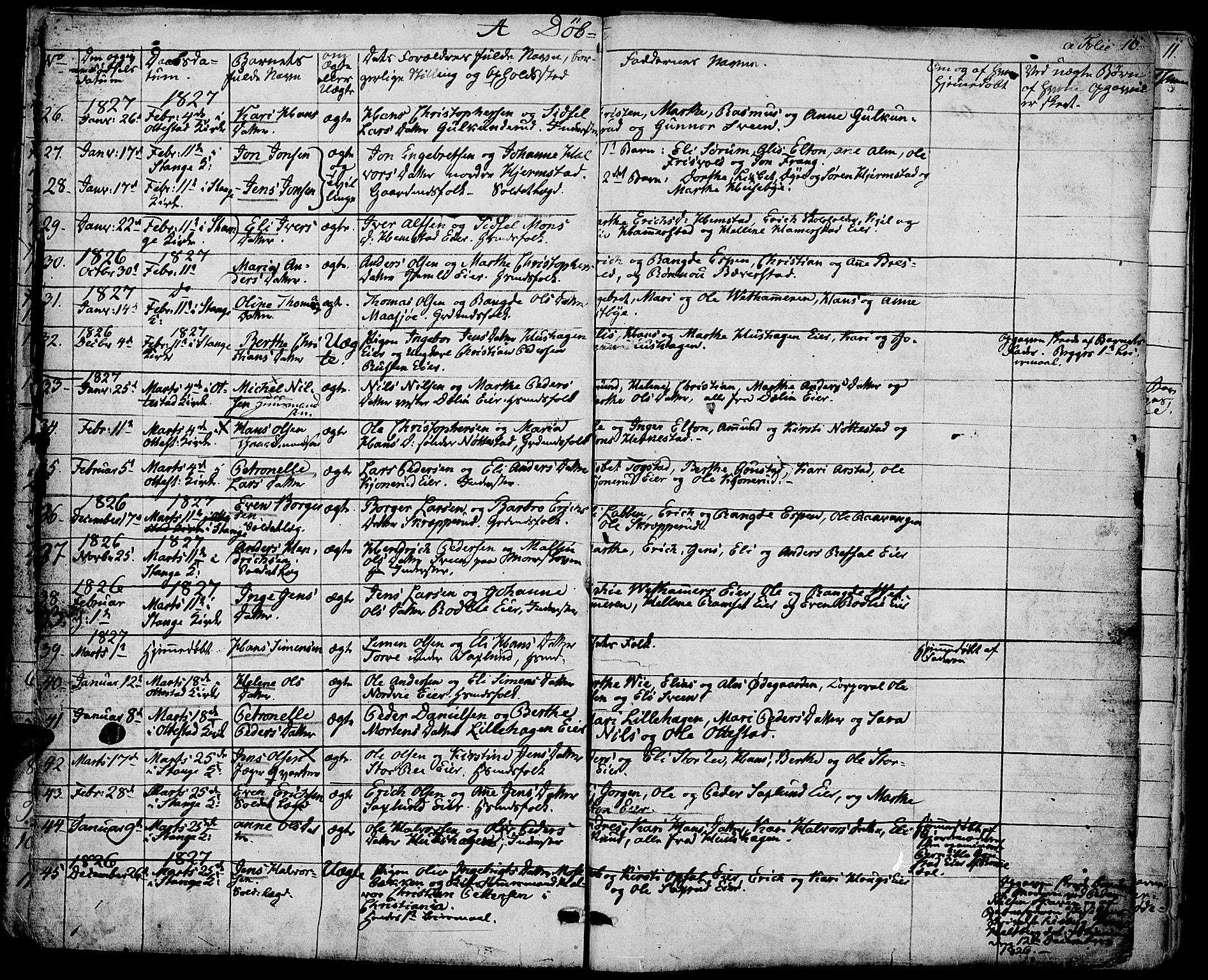 Stange prestekontor, AV/SAH-PREST-002/K/L0009: Parish register (official) no. 9, 1826-1835, p. 10