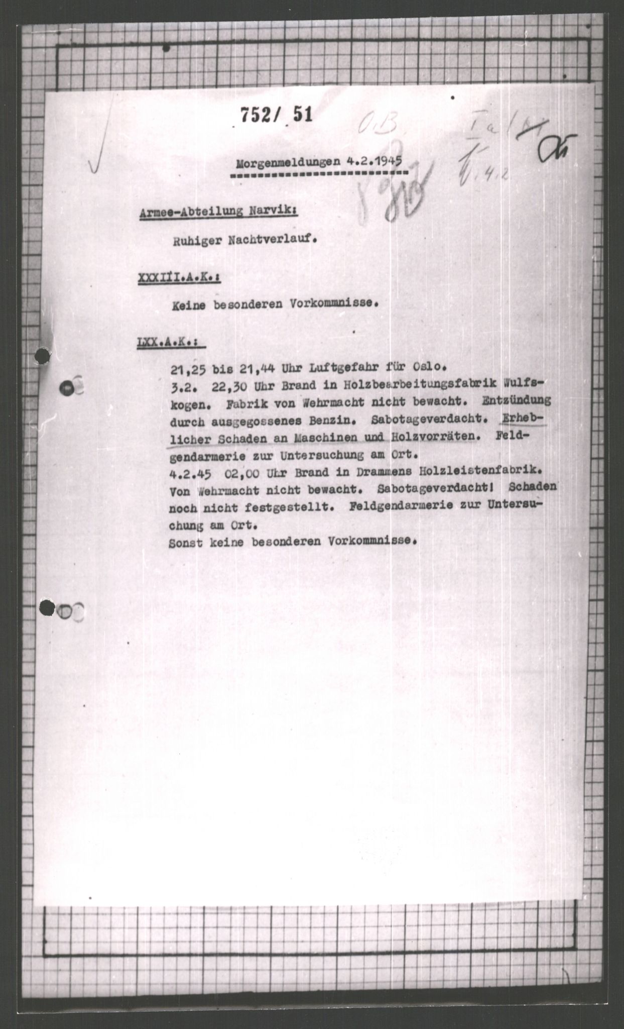 Forsvarets Overkommando. 2 kontor. Arkiv 11.4. Spredte tyske arkivsaker, AV/RA-RAFA-7031/D/Dar/Dara/L0002: Krigsdagbøker for 20. Gebirgs-Armee-Oberkommando (AOK 20), 1945, p. 463