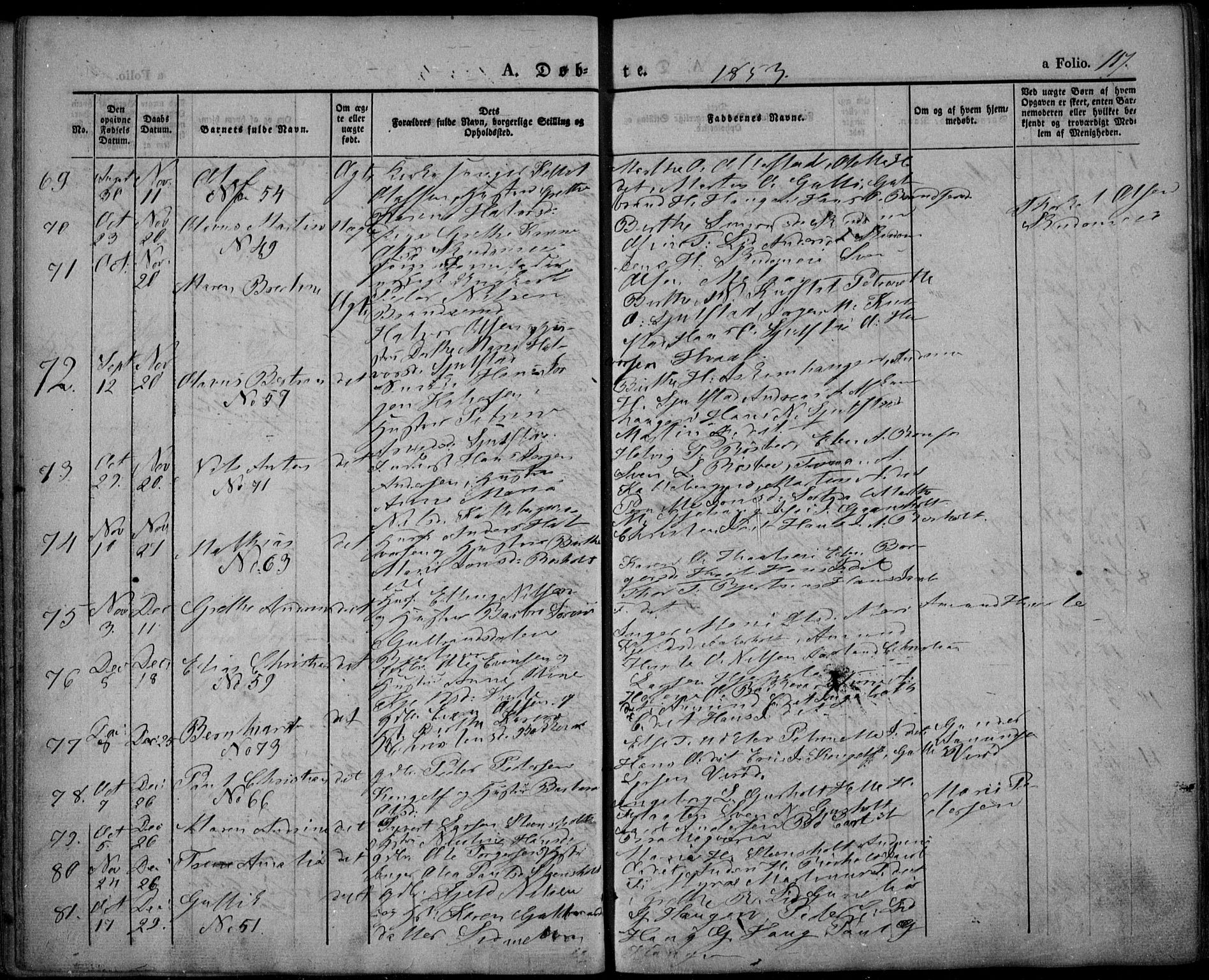 Lardal kirkebøker, AV/SAKO-A-350/F/Fa/L0006: Parish register (official) no. I 6, 1835-1860, p. 117