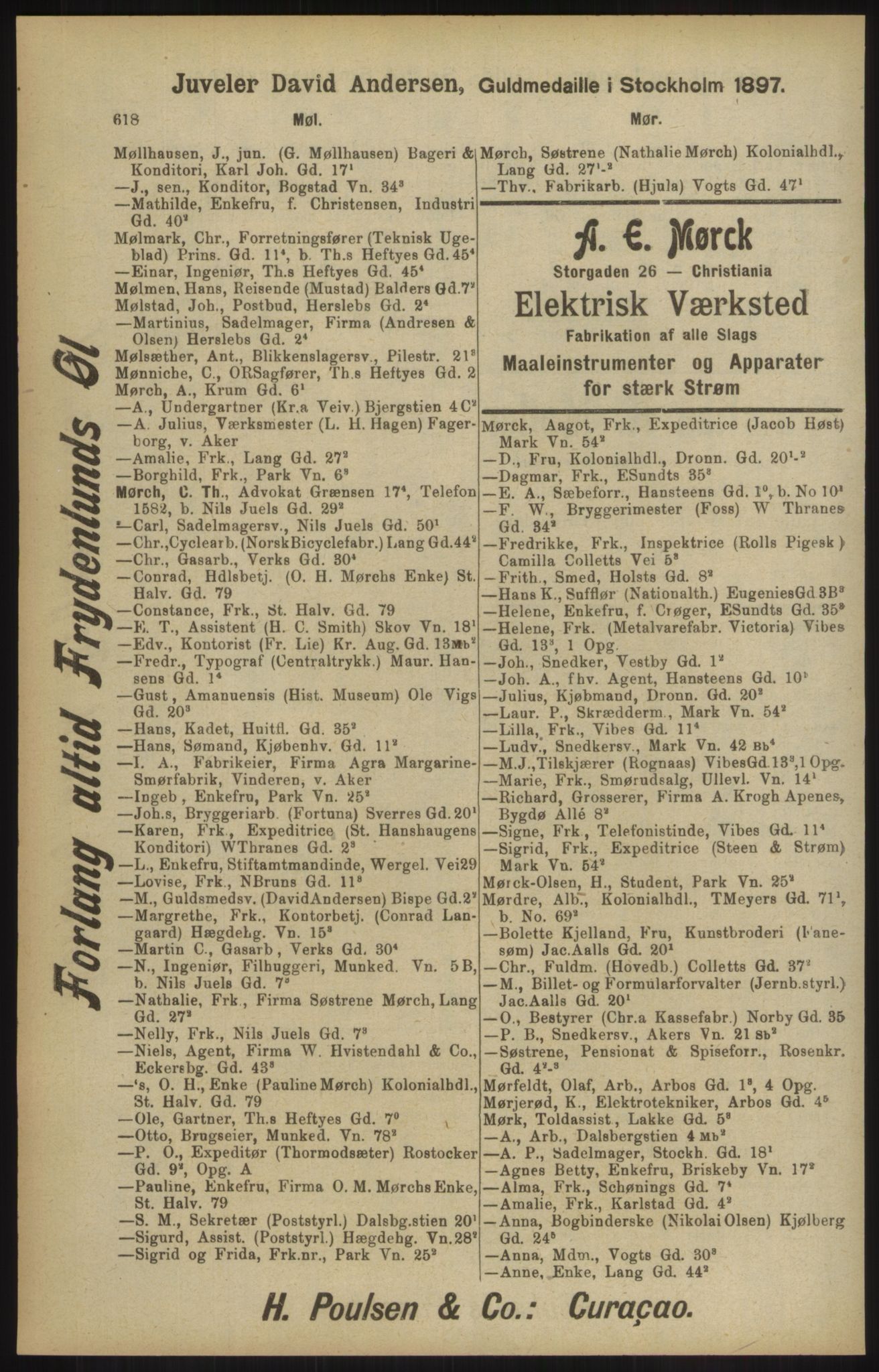Kristiania/Oslo adressebok, PUBL/-, 1904, p. 618