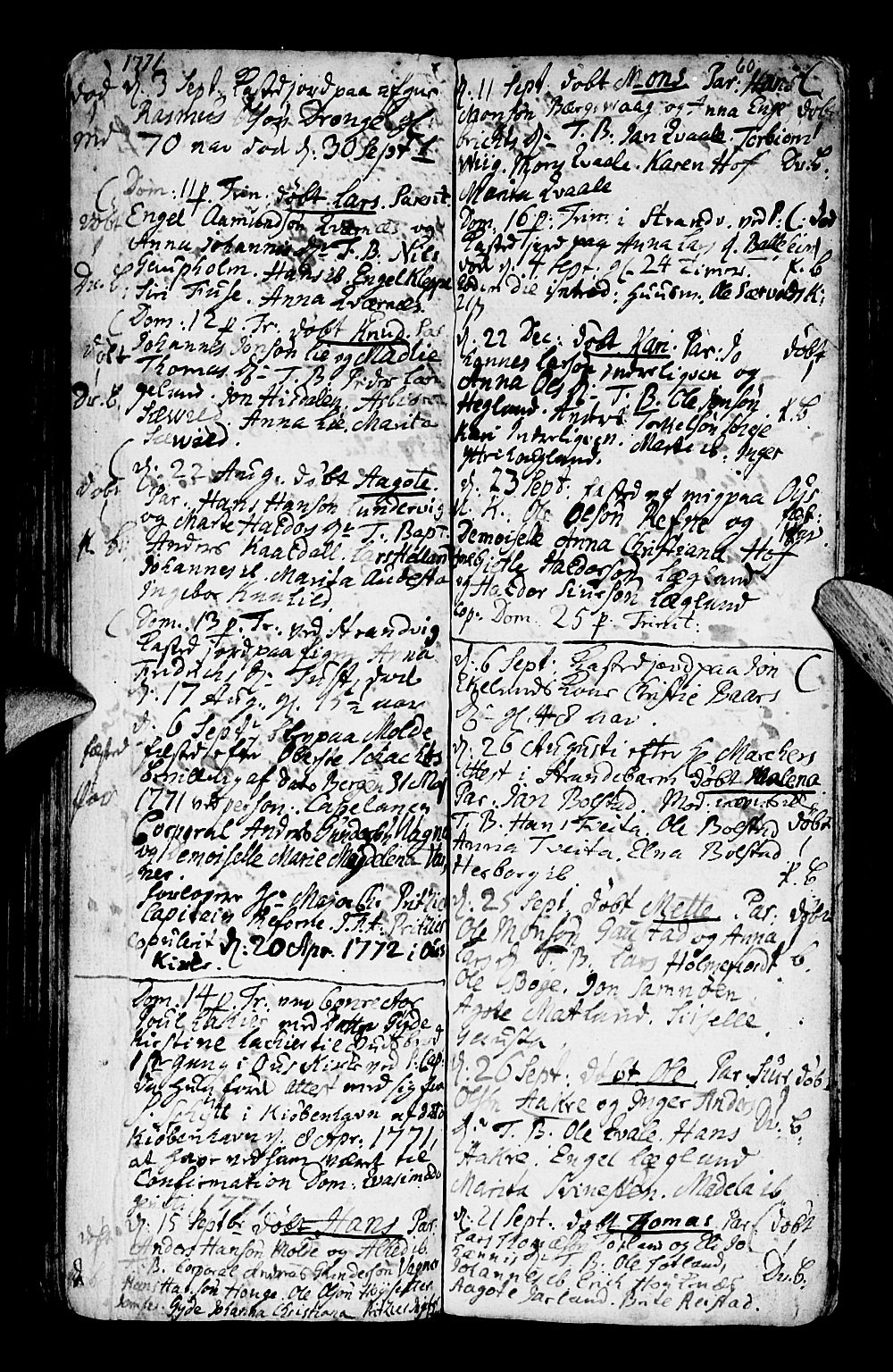 Os sokneprestembete, AV/SAB-A-99929: Parish register (official) no. A 9, 1766-1779, p. 60