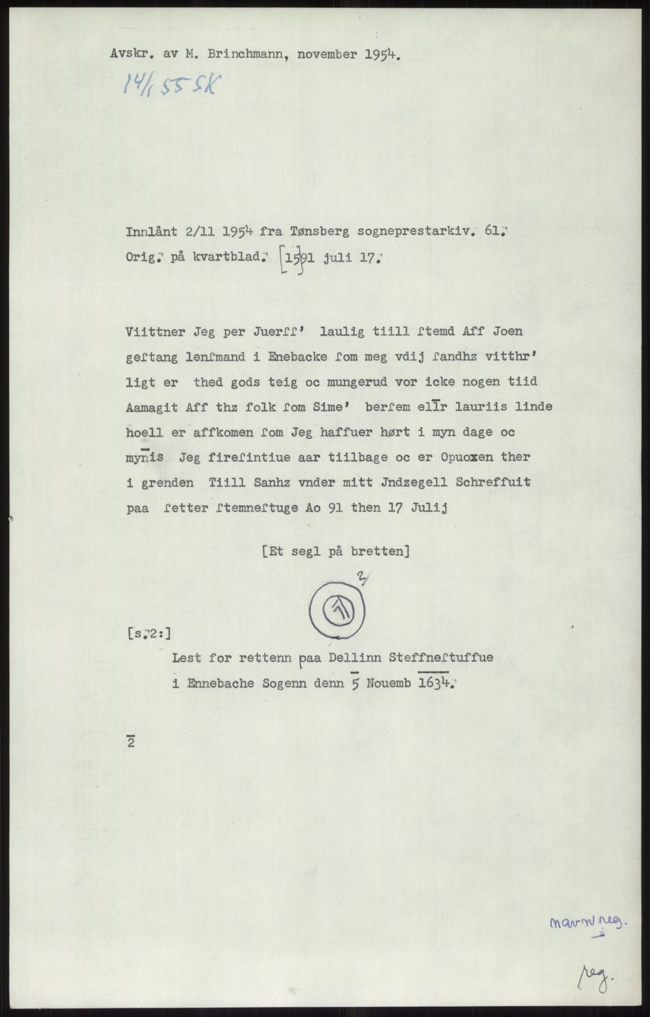 Samlinger til kildeutgivelse, Diplomavskriftsamlingen, AV/RA-EA-4053/H/Ha, p. 1104