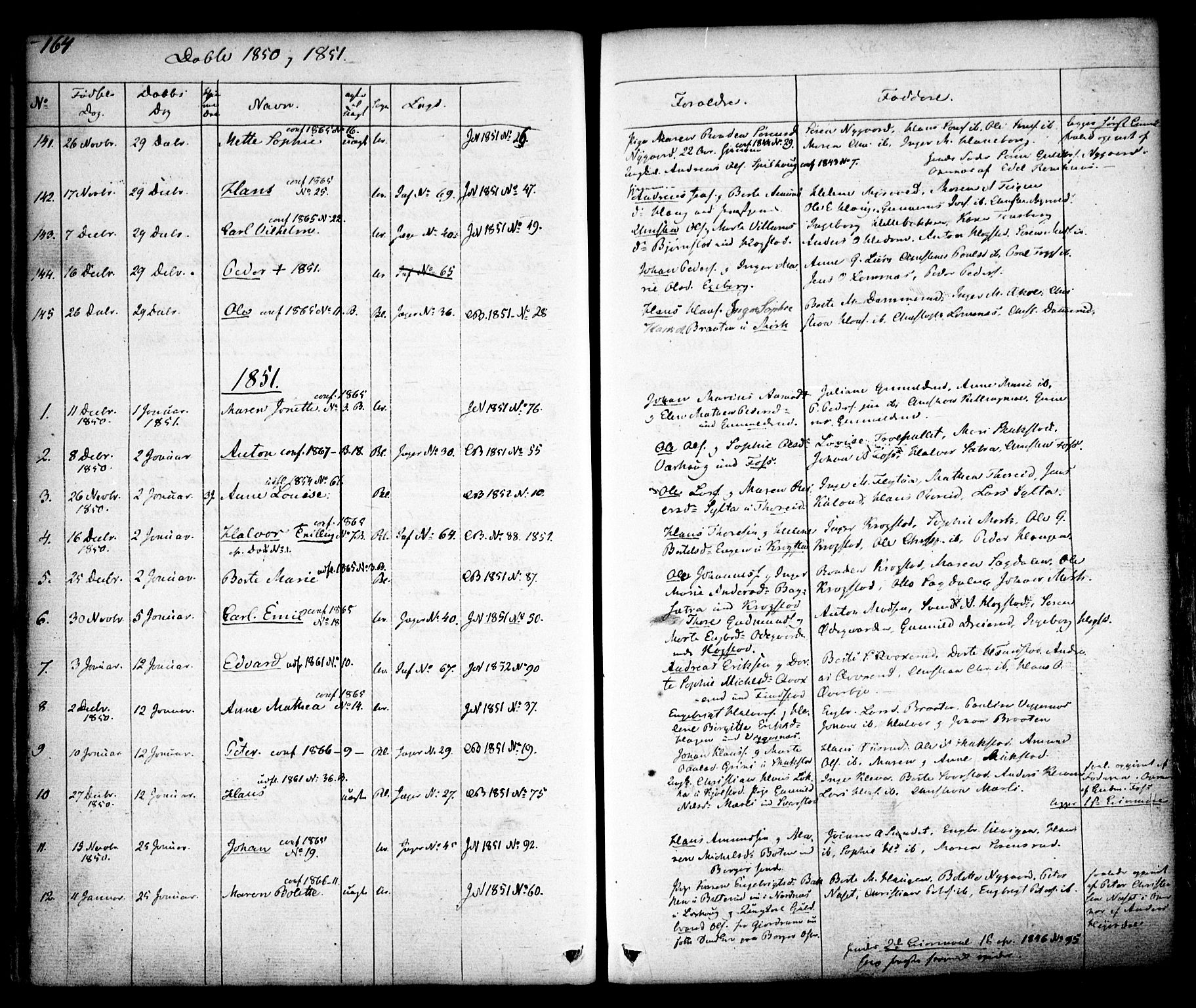 Aurskog prestekontor Kirkebøker, SAO/A-10304a/F/Fa/L0006: Parish register (official) no. I 6, 1829-1853, p. 164