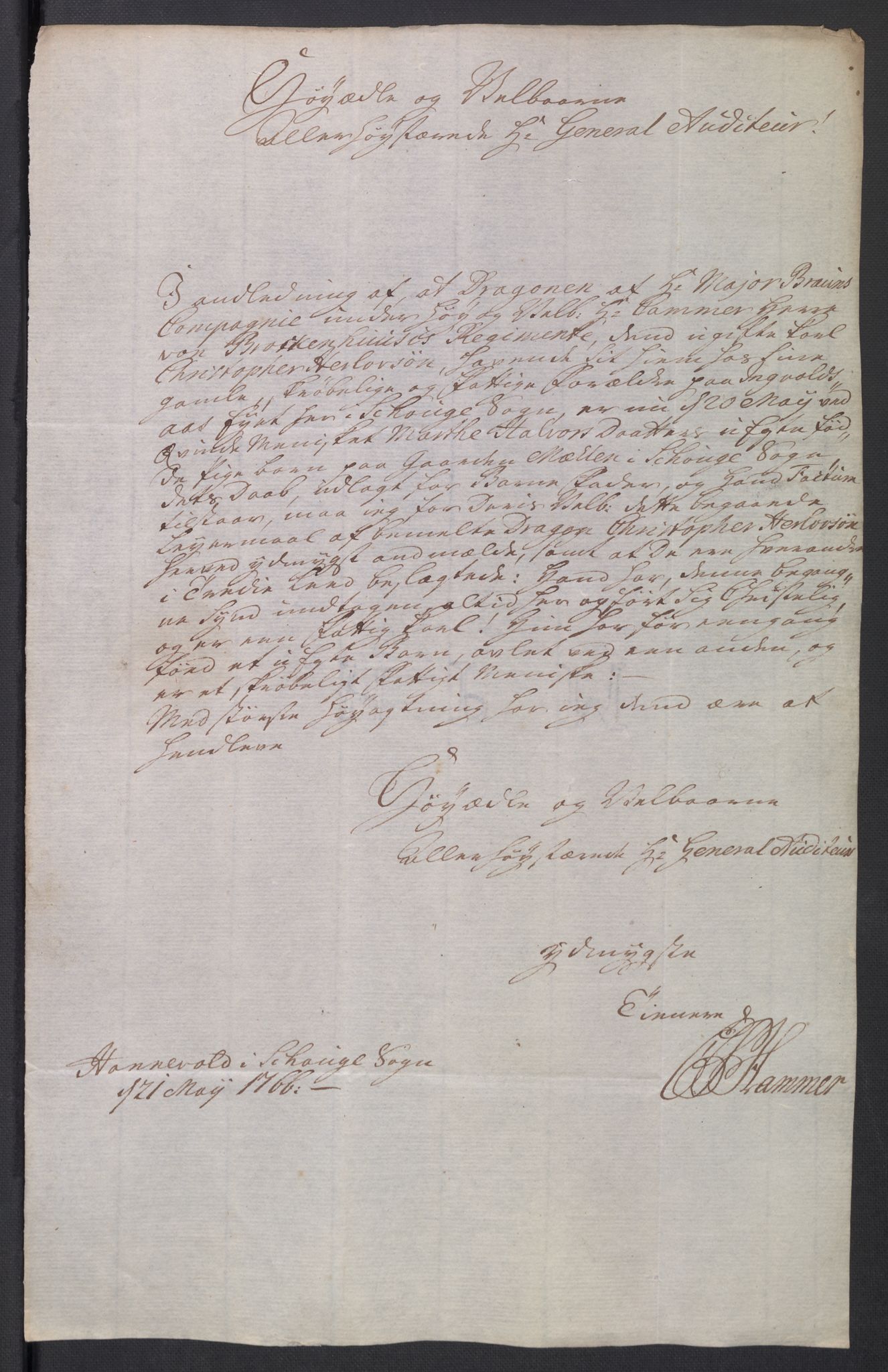 Forsvaret, Generalauditøren, AV/RA-RAFA-1772/F/Fd/L0004g: Leiermaalssager indsendte til G. A. 1740-1794, 1740-1794, p. 85