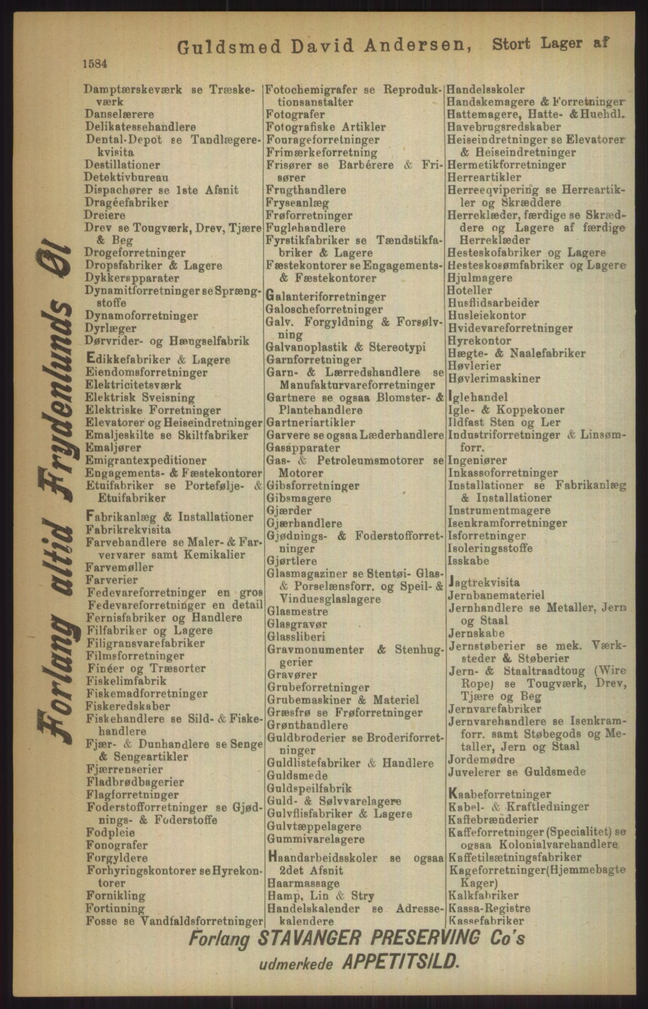 Kristiania/Oslo adressebok, PUBL/-, 1911, p. 1584