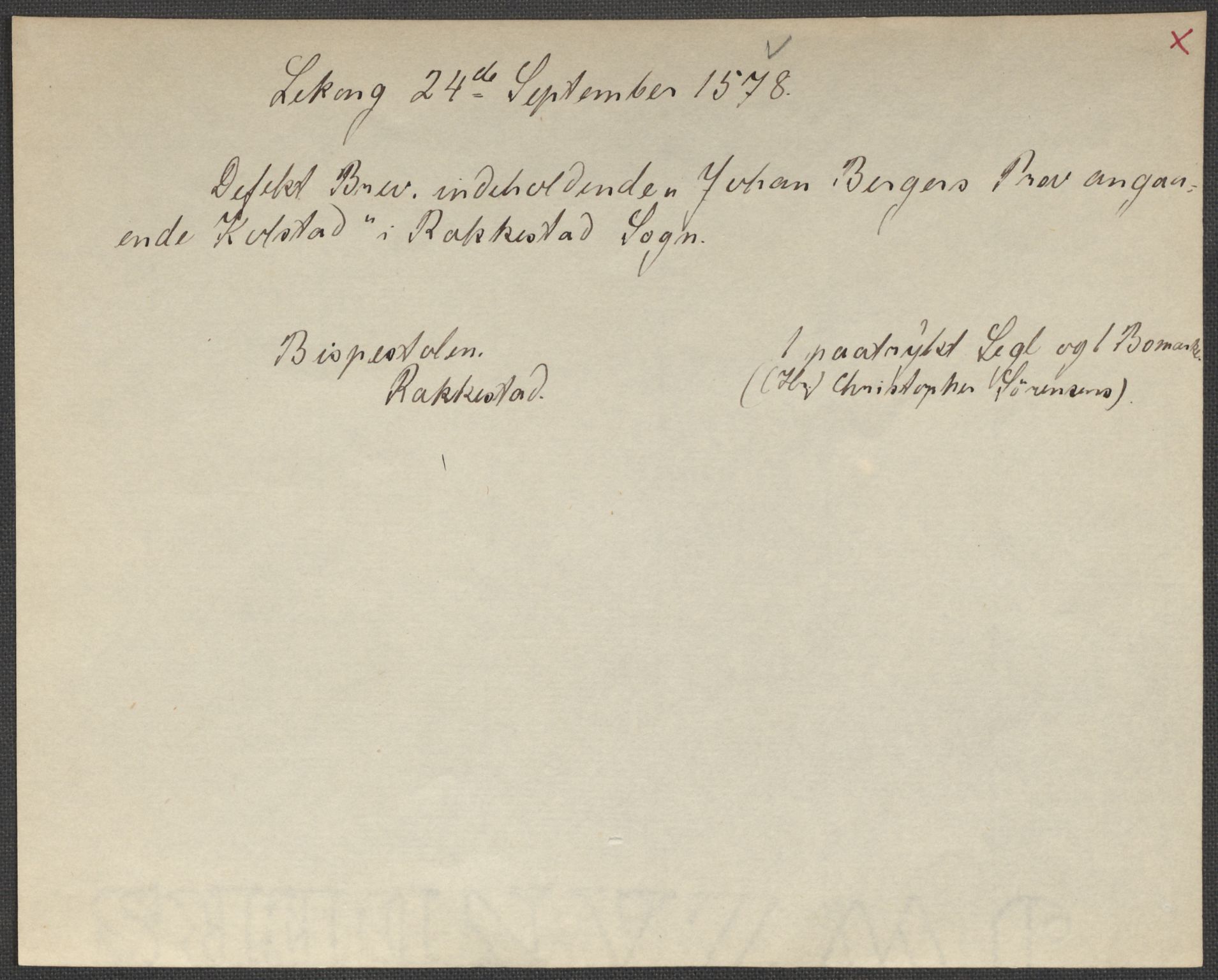 Riksarkivets diplomsamling, AV/RA-EA-5965/F15/L0002: Prestearkiv - Østfold, 1572-1683, p. 52
