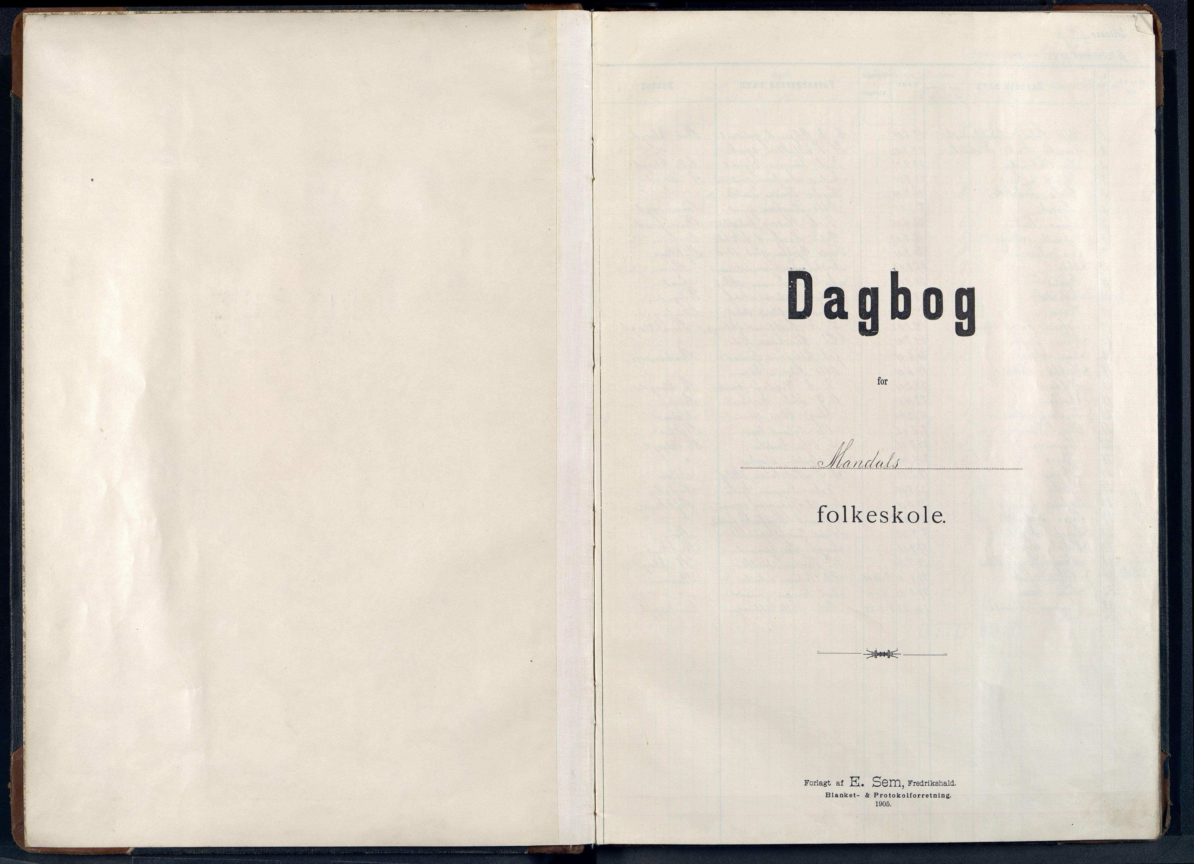 Mandal By - Mandal Allmueskole/Folkeskole/Skole, ARKSOR/1002MG551/I/L0046: Dagbok, 1908-1919