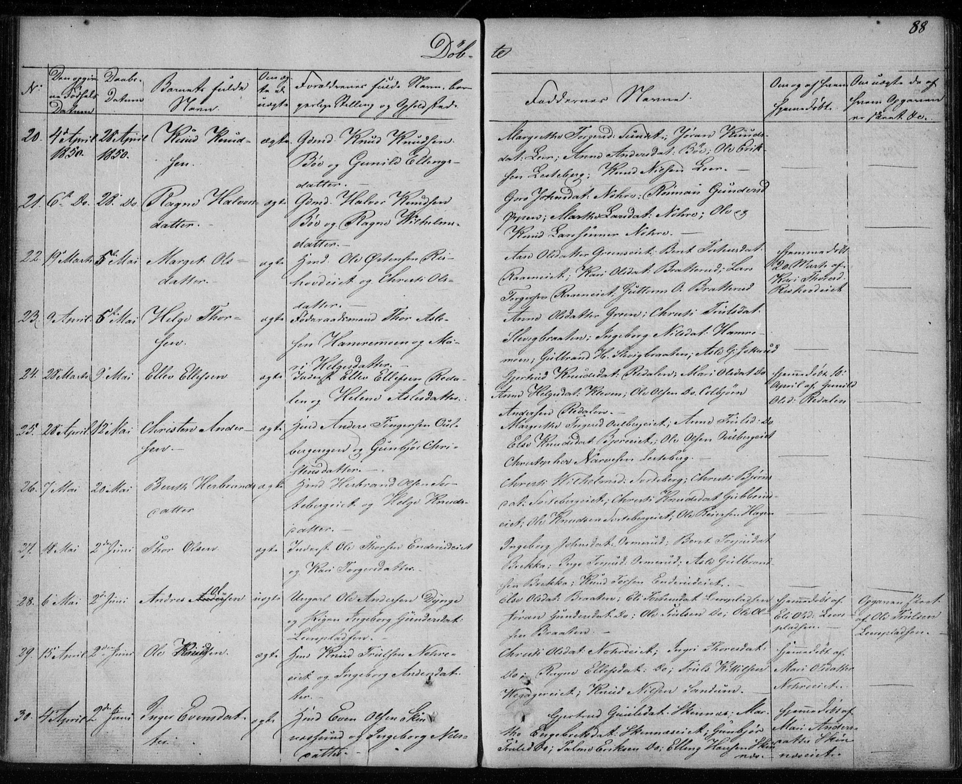 Krødsherad kirkebøker, SAKO/A-19/F/Fa/L0002: Parish register (official) no. 2, 1829-1851, p. 88