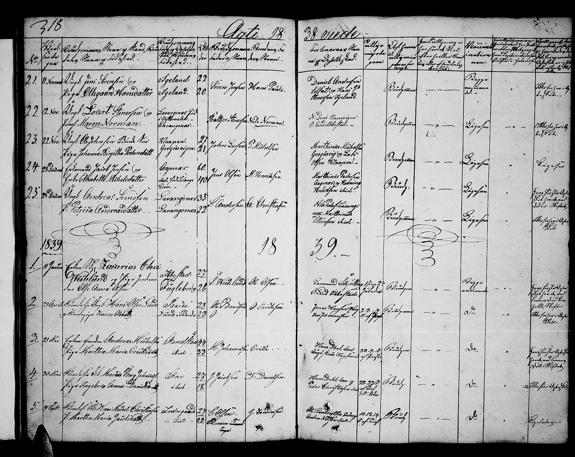 Ibestad sokneprestembete, SATØ/S-0077/H/Ha/Hab/L0003klokker: Parish register (copy) no. 3, 1833-1852, p. 318