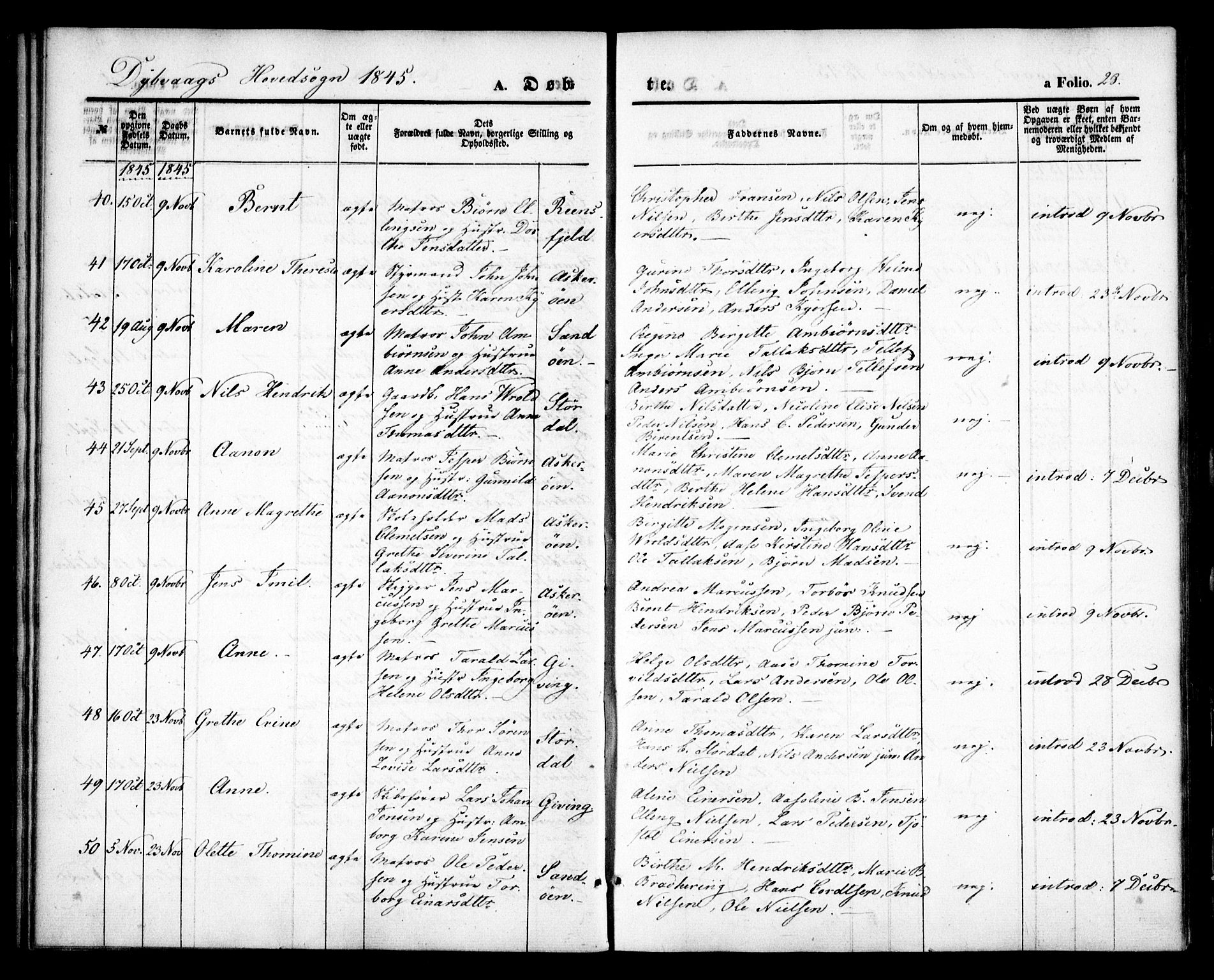 Dypvåg sokneprestkontor, AV/SAK-1111-0007/F/Fa/Faa/L0005: Parish register (official) no. A 5, 1841-1854, p. 28