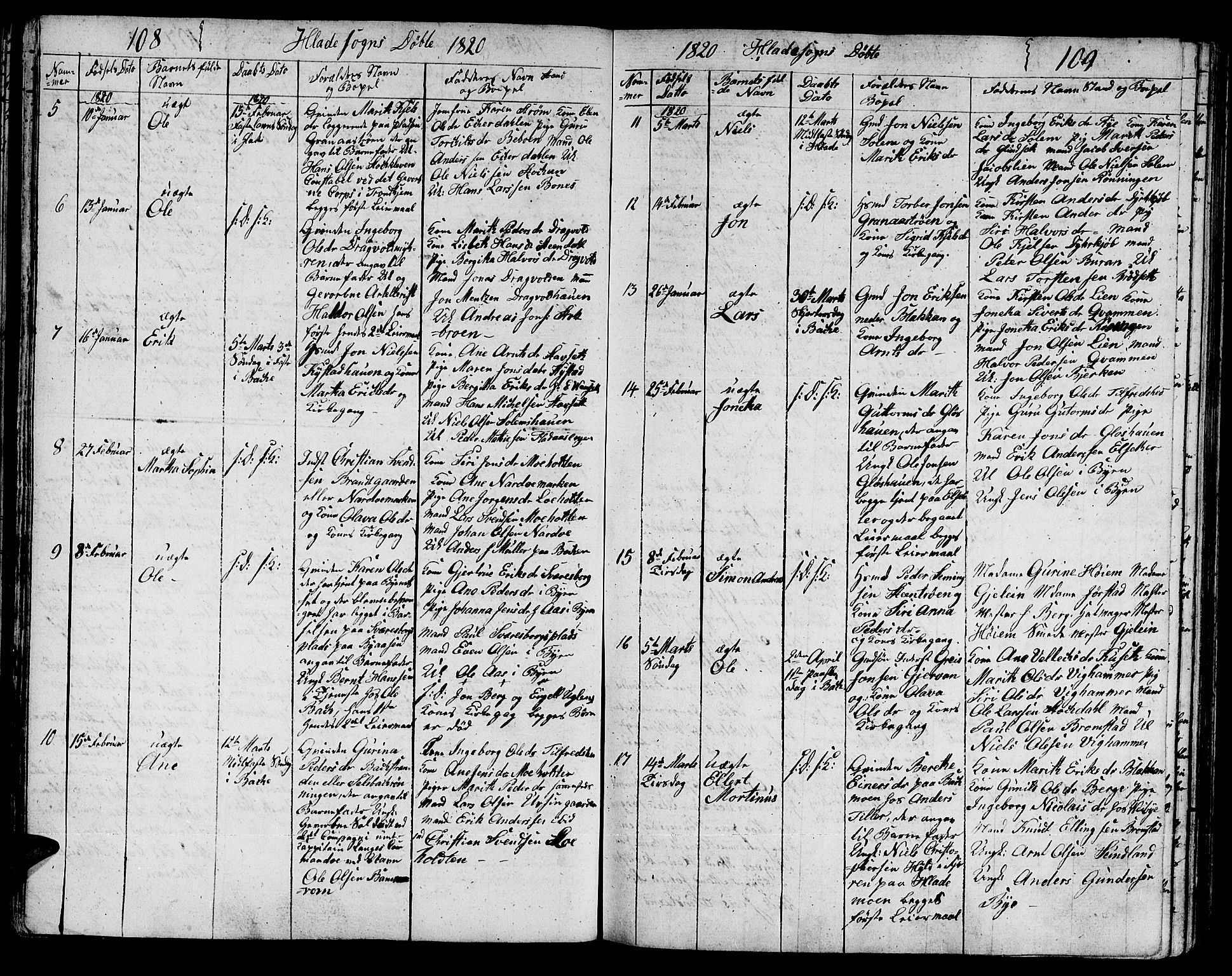 Ministerialprotokoller, klokkerbøker og fødselsregistre - Sør-Trøndelag, SAT/A-1456/606/L0306: Parish register (copy) no. 606C02, 1797-1829, p. 108-109