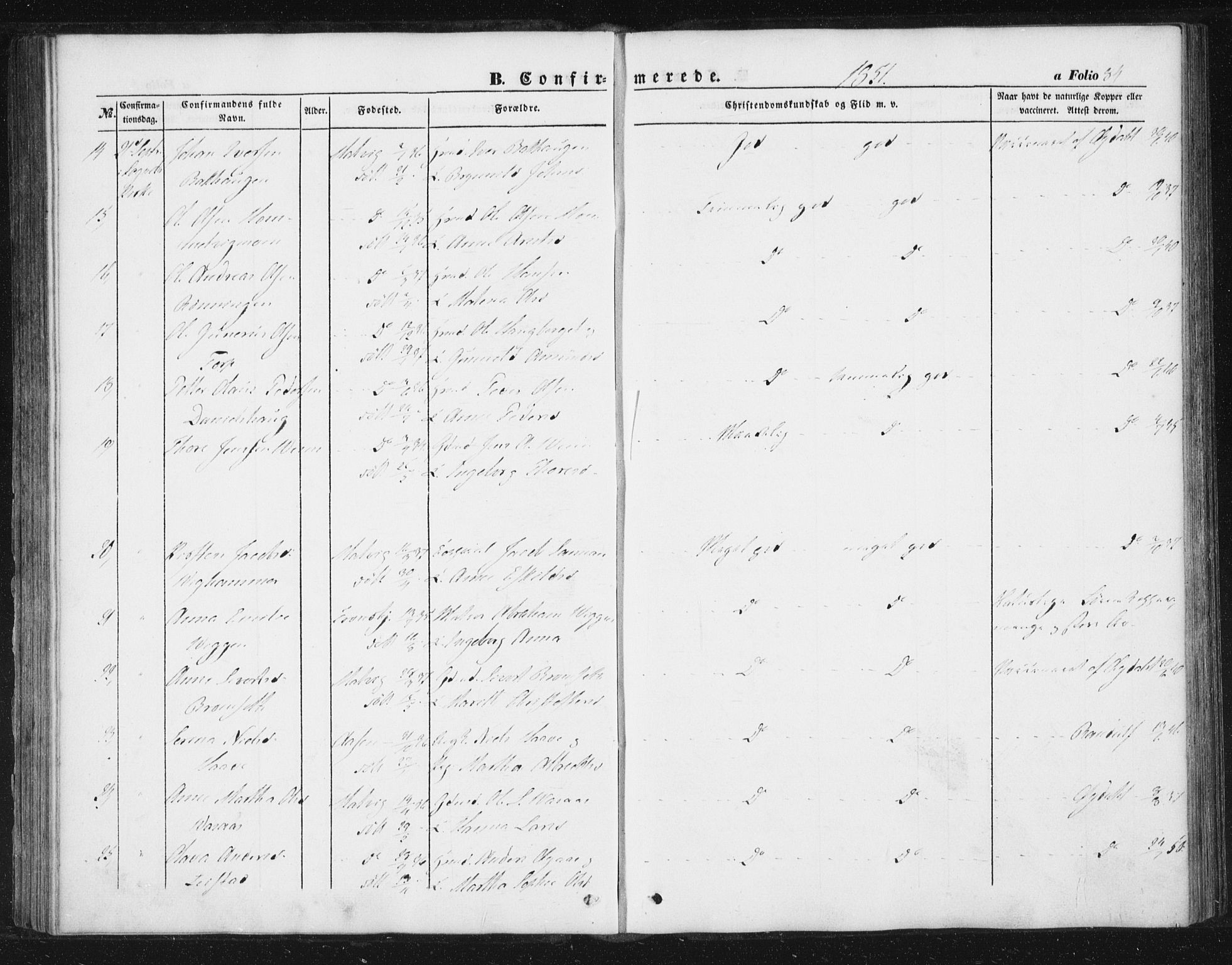 Ministerialprotokoller, klokkerbøker og fødselsregistre - Sør-Trøndelag, AV/SAT-A-1456/616/L0407: Parish register (official) no. 616A04, 1848-1856, p. 84