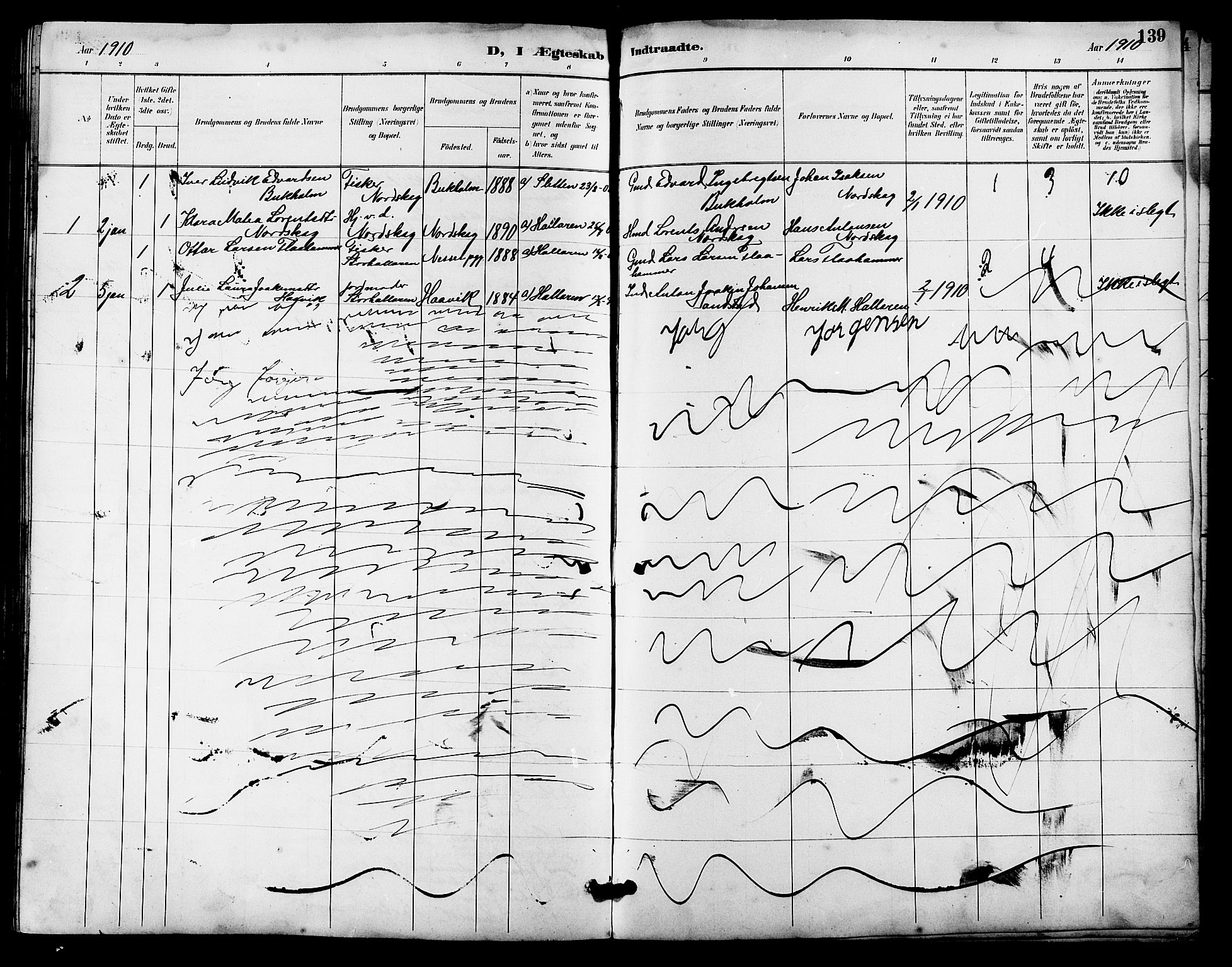 Ministerialprotokoller, klokkerbøker og fødselsregistre - Sør-Trøndelag, SAT/A-1456/641/L0598: Parish register (copy) no. 641C02, 1893-1910, p. 139