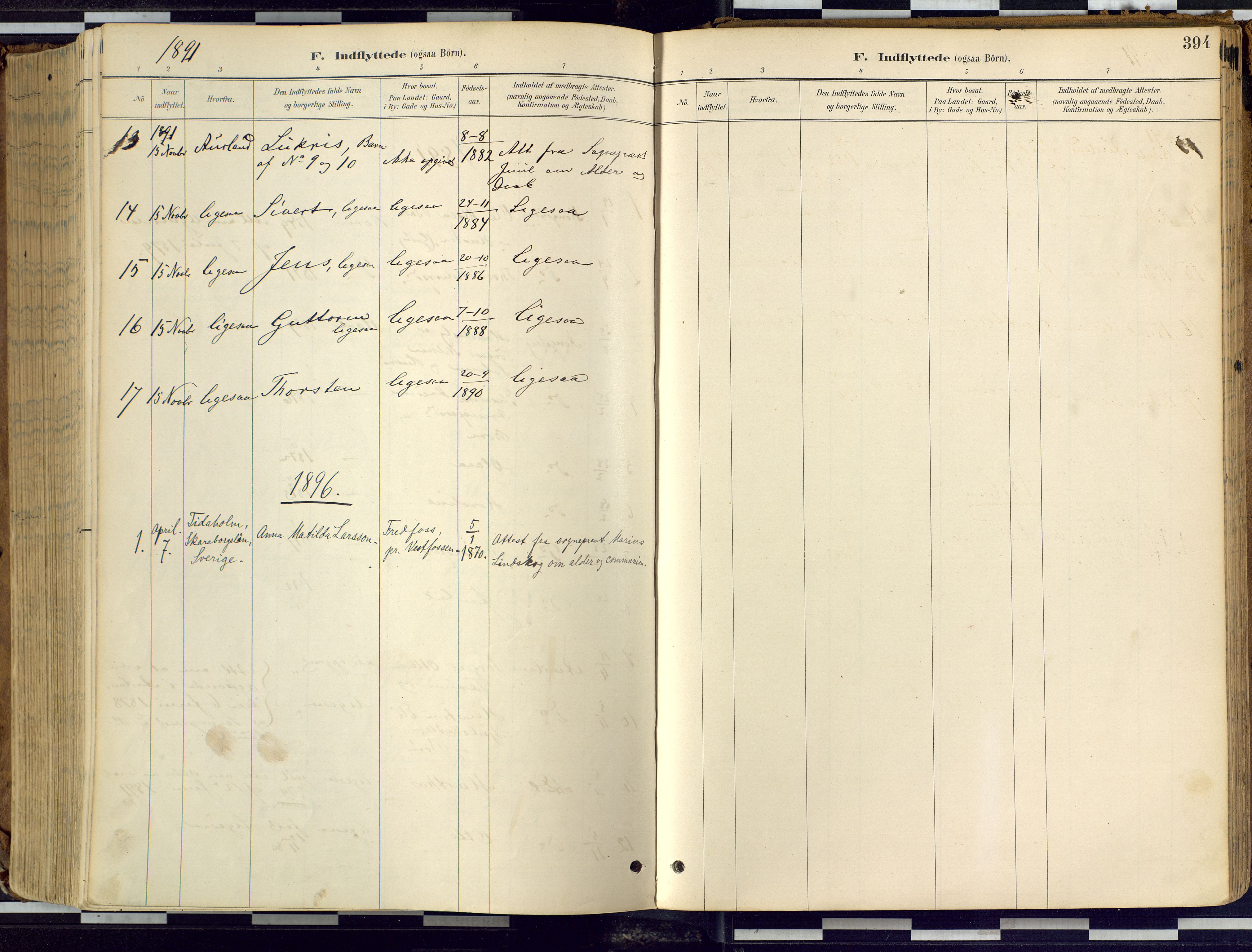 Eiker kirkebøker, AV/SAKO-A-4/F/Fb/L0002: Parish register (official) no. II 2, 1889-1896, p. 394