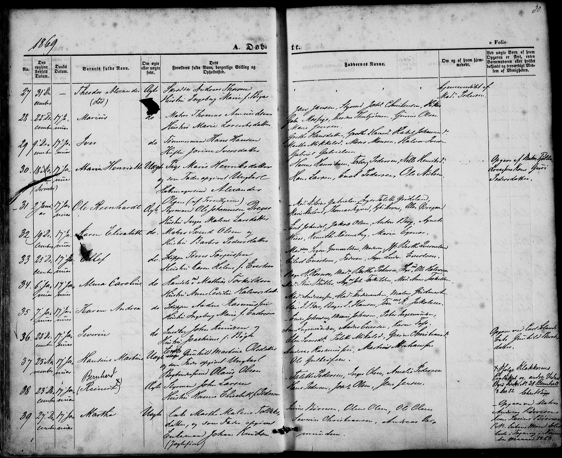 St. Petri sokneprestkontor, AV/SAST-A-101813/001/30/30BA/L0008: Parish register (official) no. A 8, 1868-1876, p. 30