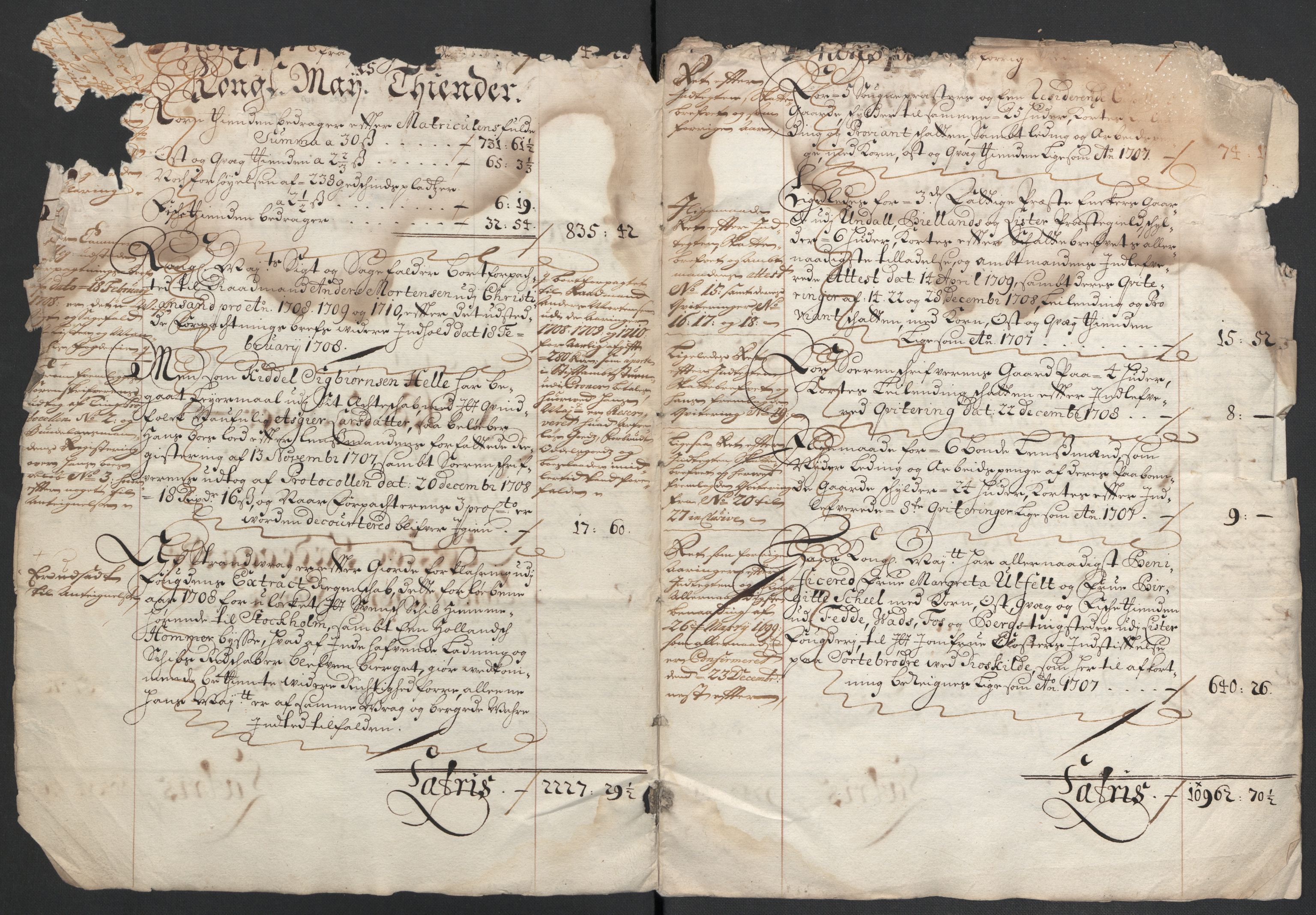 Rentekammeret inntil 1814, Reviderte regnskaper, Fogderegnskap, AV/RA-EA-4092/R43/L2552: Fogderegnskap Lista og Mandal, 1705-1709, p. 5