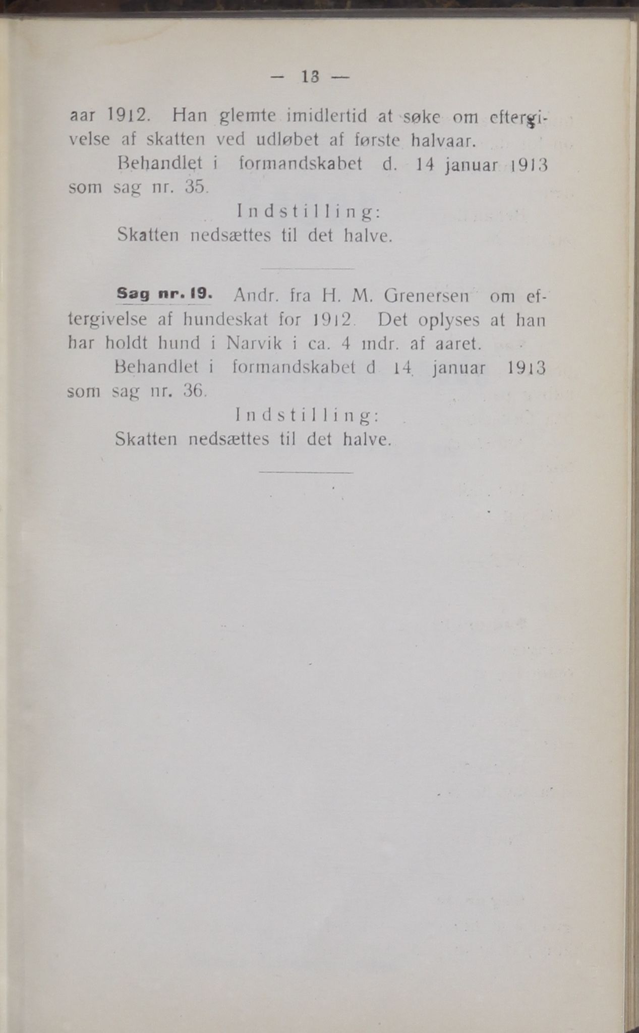 Narvik kommune. Formannskap , AIN/K-18050.150/A/Ab/L0003: Møtebok, 1913