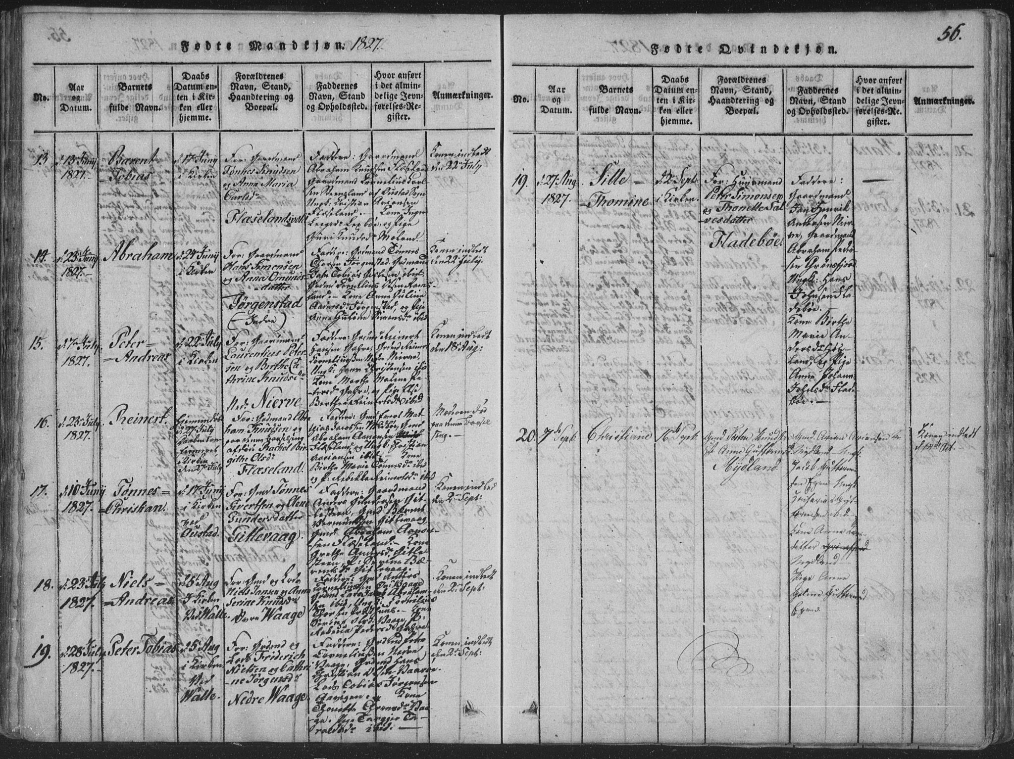 Sør-Audnedal sokneprestkontor, AV/SAK-1111-0039/F/Fa/Faa/L0001: Parish register (official) no. A 1, 1816-1848, p. 56