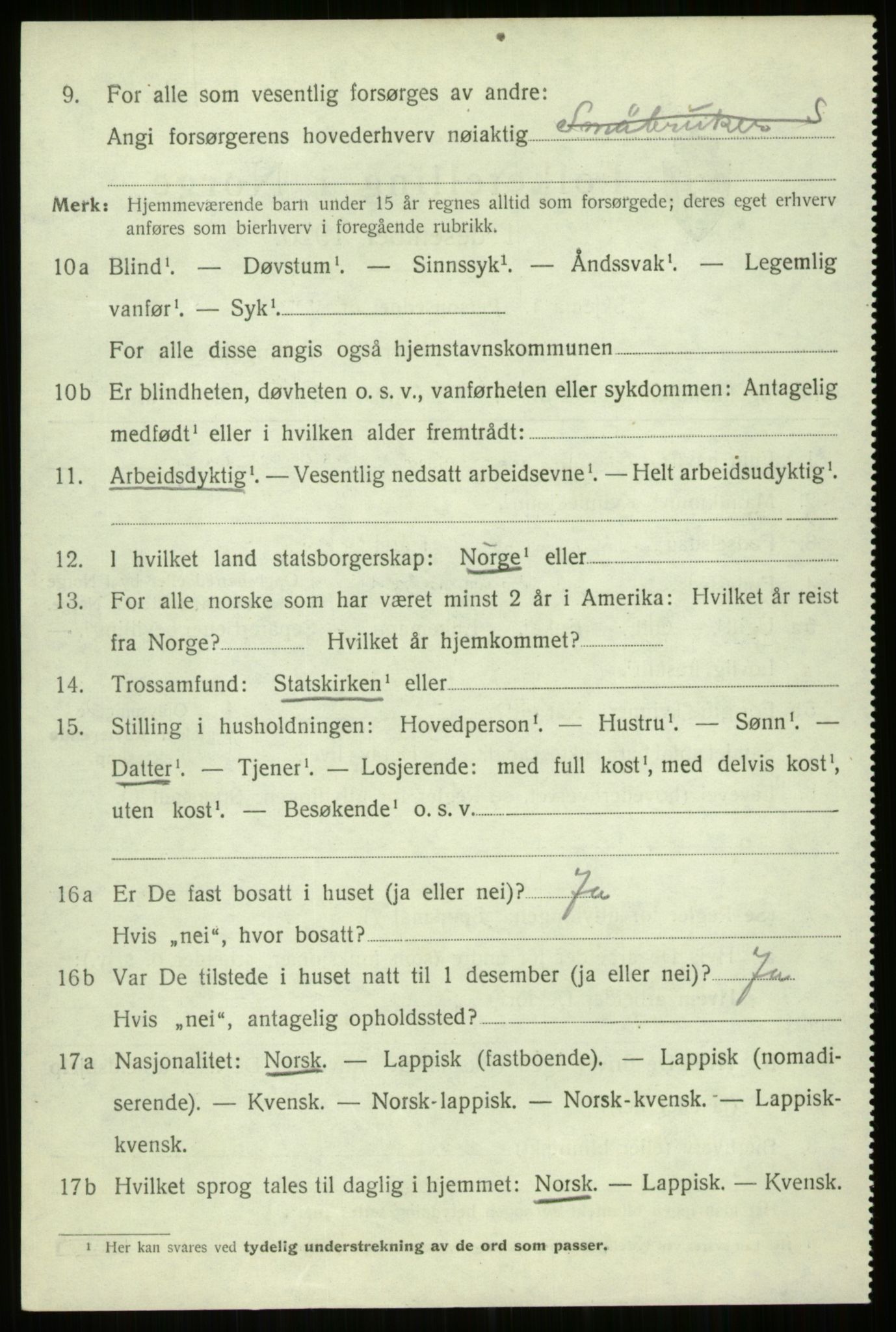 SATØ, 1920 census for Trondenes, 1920, p. 21918