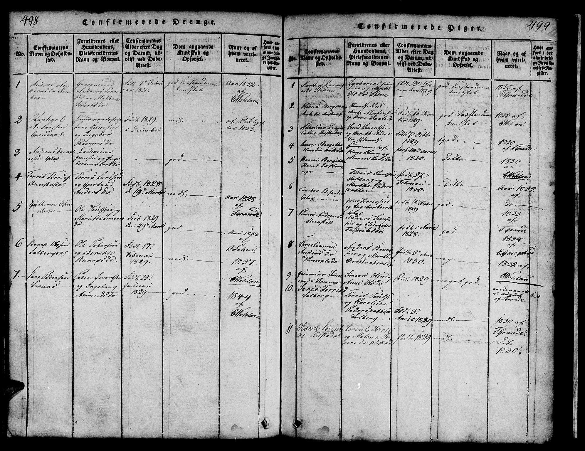 Ministerialprotokoller, klokkerbøker og fødselsregistre - Nord-Trøndelag, SAT/A-1458/731/L0310: Parish register (copy) no. 731C01, 1816-1874, p. 498-499
