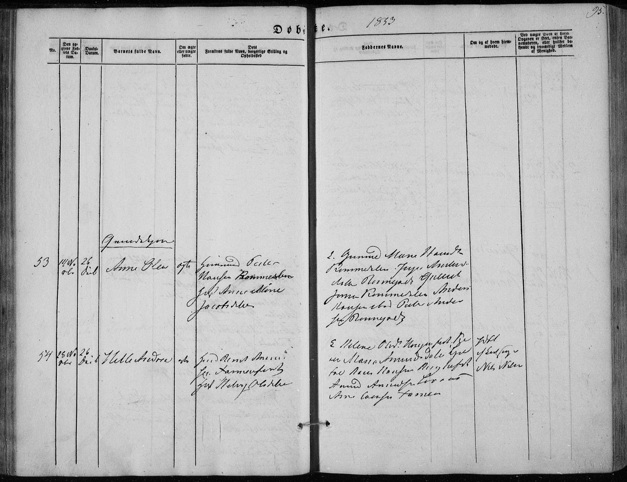 Hedrum kirkebøker, AV/SAKO-A-344/F/Fa/L0006: Parish register (official) no. I 6, 1849-1857, p. 95