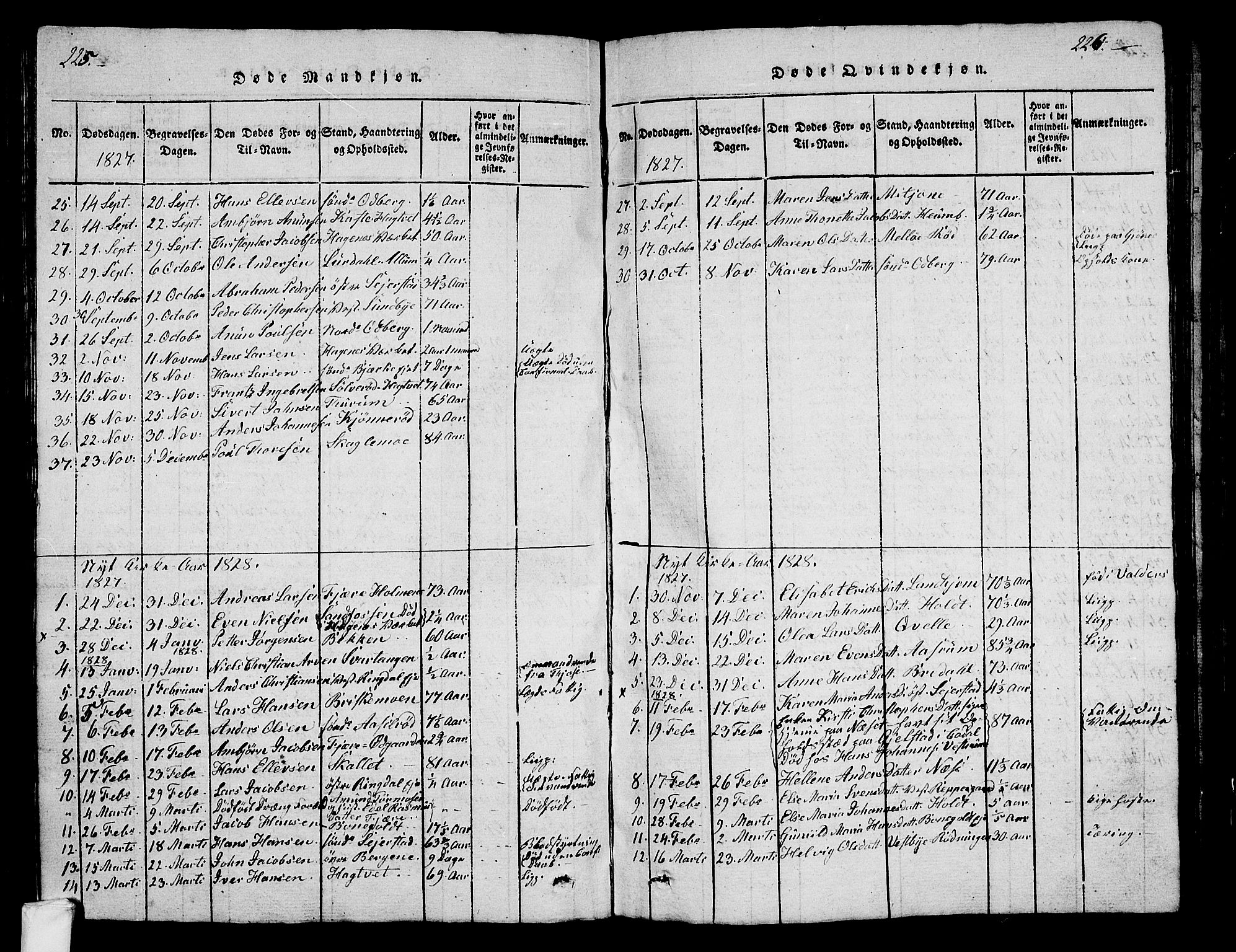 Hedrum kirkebøker, AV/SAKO-A-344/G/Ga/L0003: Parish register (copy) no. I 3, 1817-1835, p. 225-226