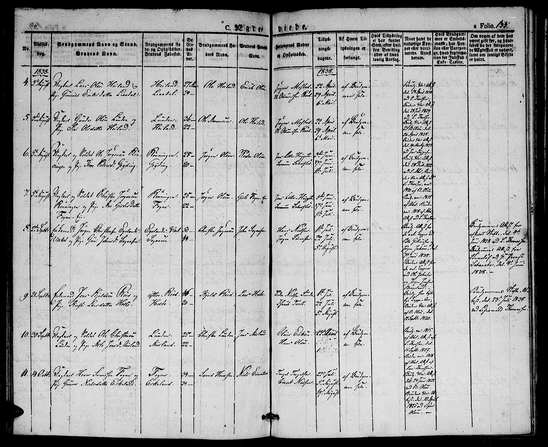 Gjerstad sokneprestkontor, AV/SAK-1111-0014/F/Fa/Faa/L0005: Parish register (official) no. A 5, 1829-1841, p. 155