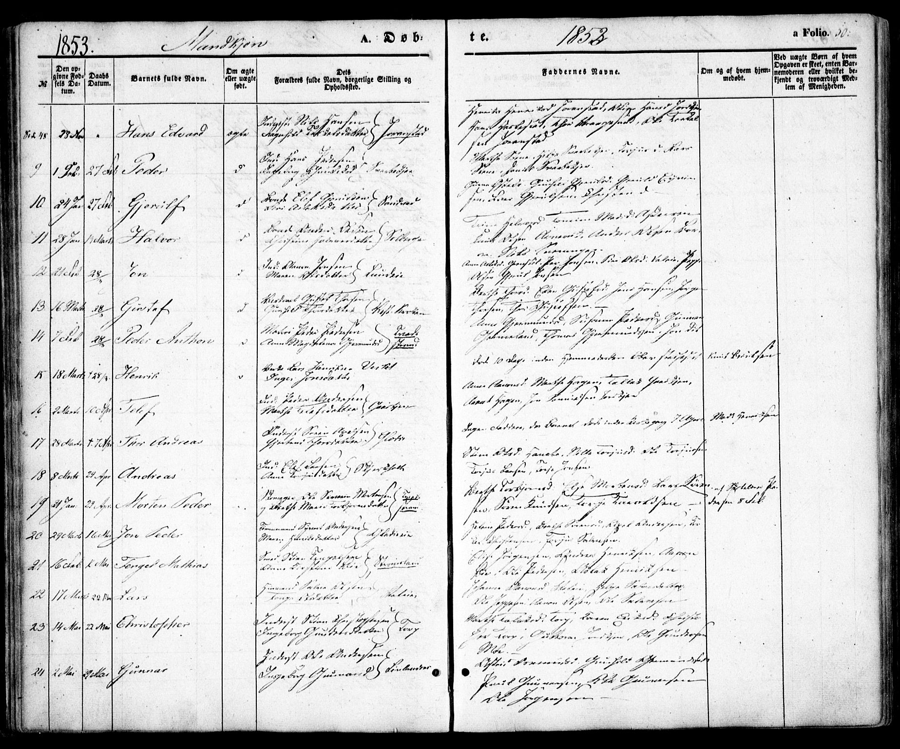 Holt sokneprestkontor, AV/SAK-1111-0021/F/Fa/L0008: Parish register (official) no. A 8, 1849-1860, p. 50