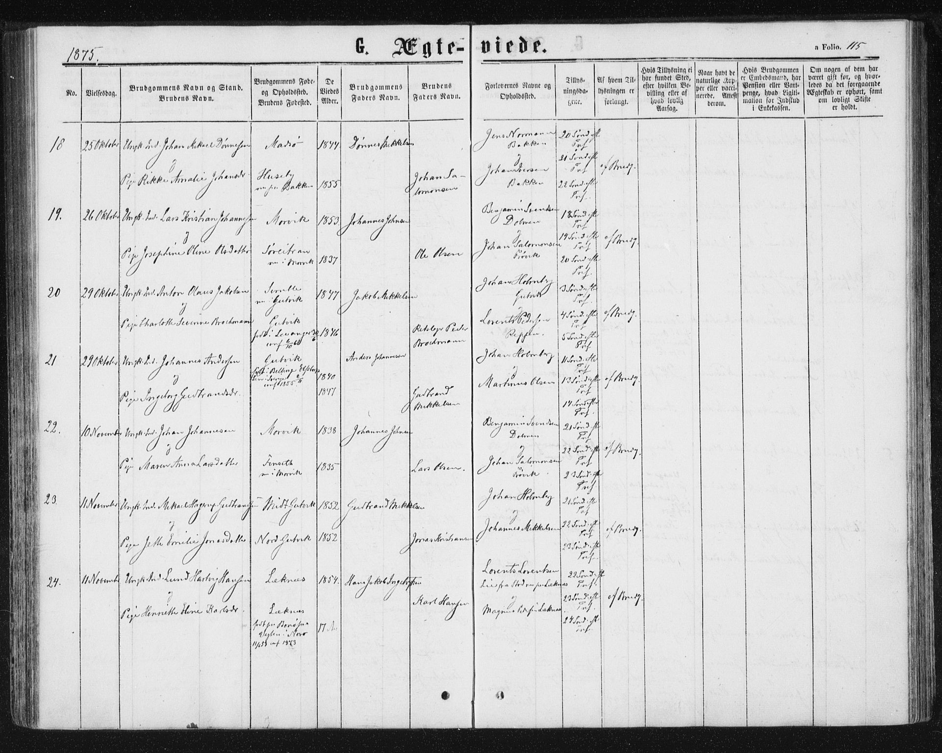 Ministerialprotokoller, klokkerbøker og fødselsregistre - Nord-Trøndelag, SAT/A-1458/788/L0696: Parish register (official) no. 788A03, 1863-1877, p. 115