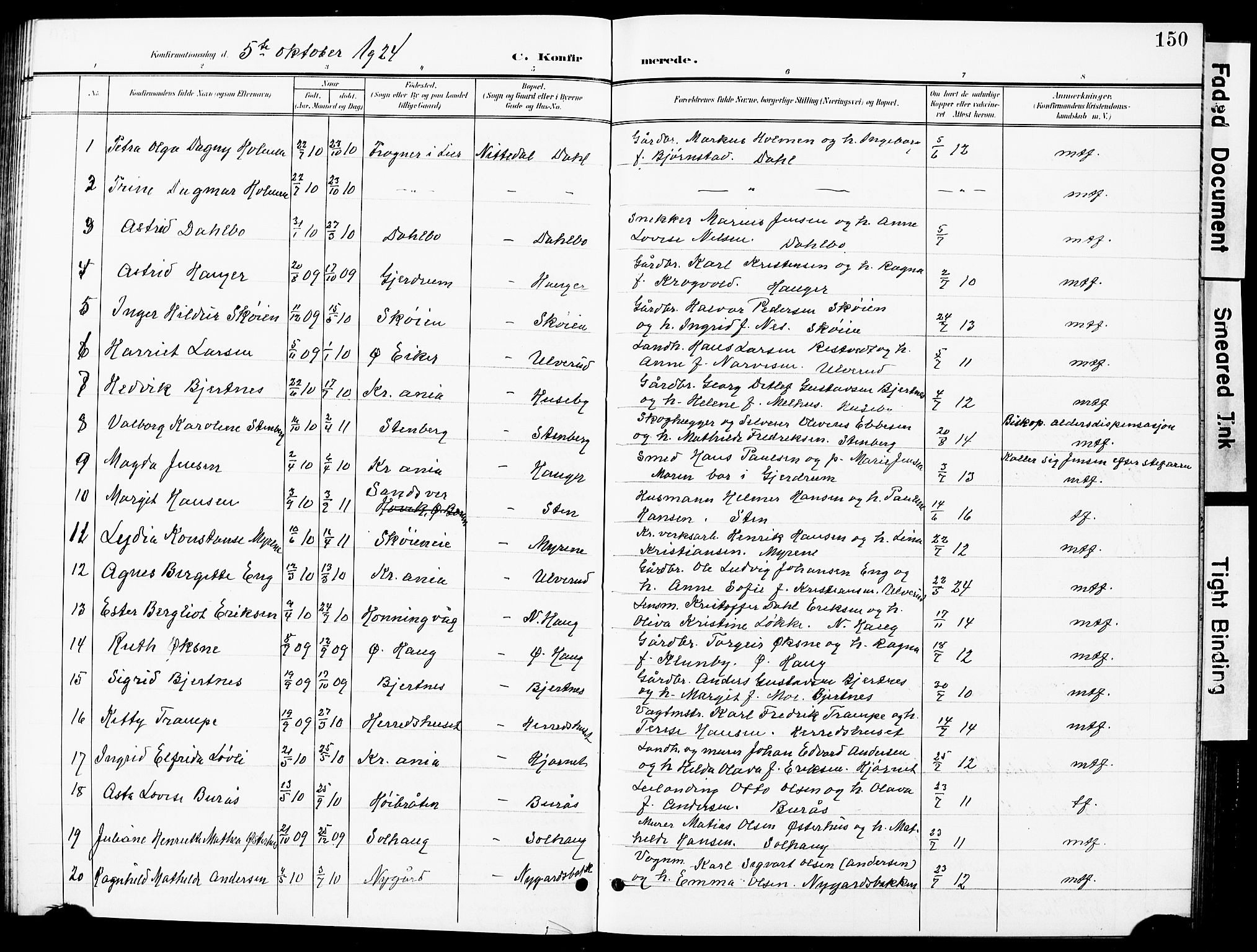 Nittedal prestekontor Kirkebøker, SAO/A-10365a/G/Ga/L0003: Parish register (copy) no. I 3, 1902-1929, p. 150