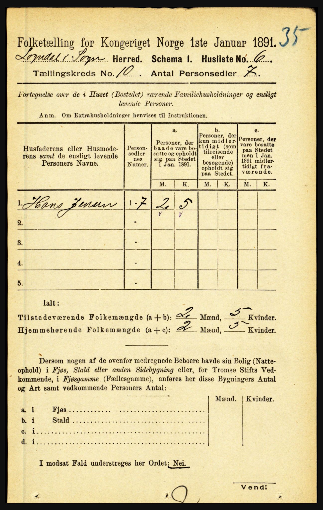 RA, 1891 census for 1420 Sogndal, 1891, p. 3899