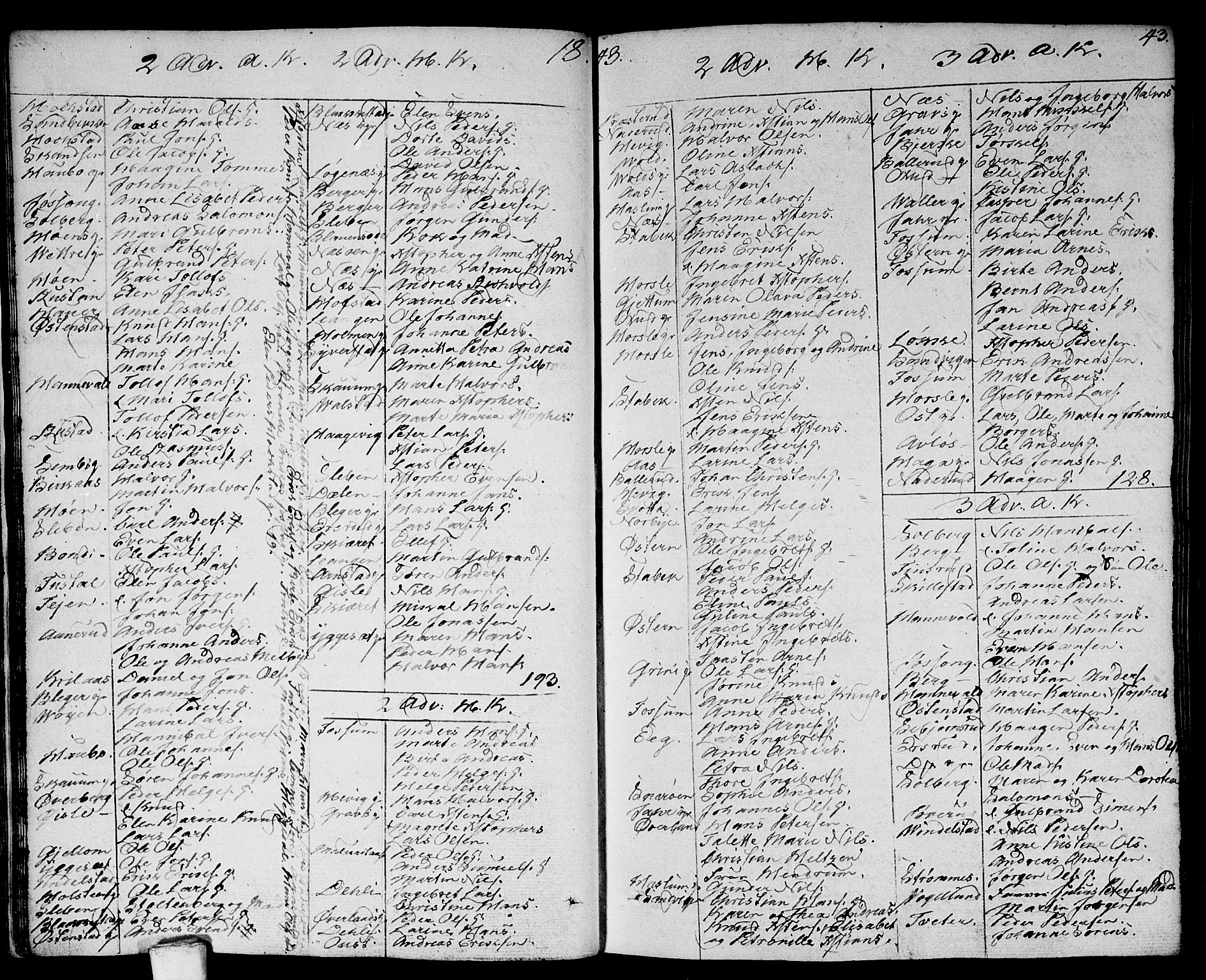 Asker prestekontor Kirkebøker, AV/SAO-A-10256a/F/Fa/L0005: Parish register (official) no. I 5, 1807-1813, p. 43