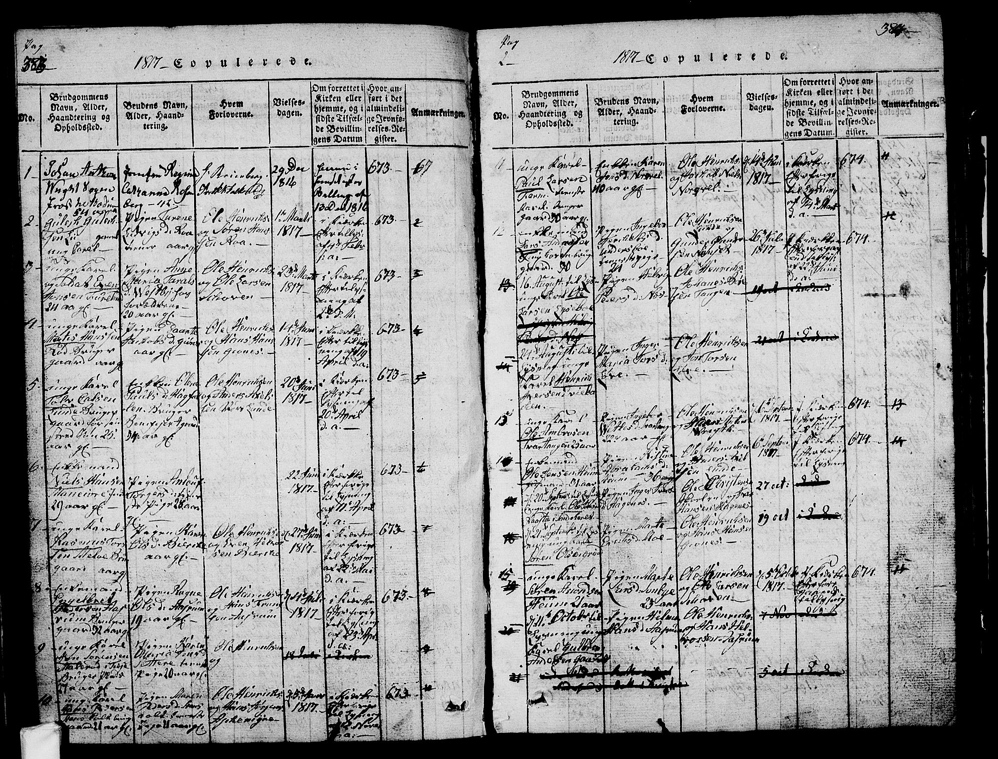 Hedrum kirkebøker, SAKO/A-344/G/Ga/L0003: Parish register (copy) no. I 3, 1817-1835, p. 383-384