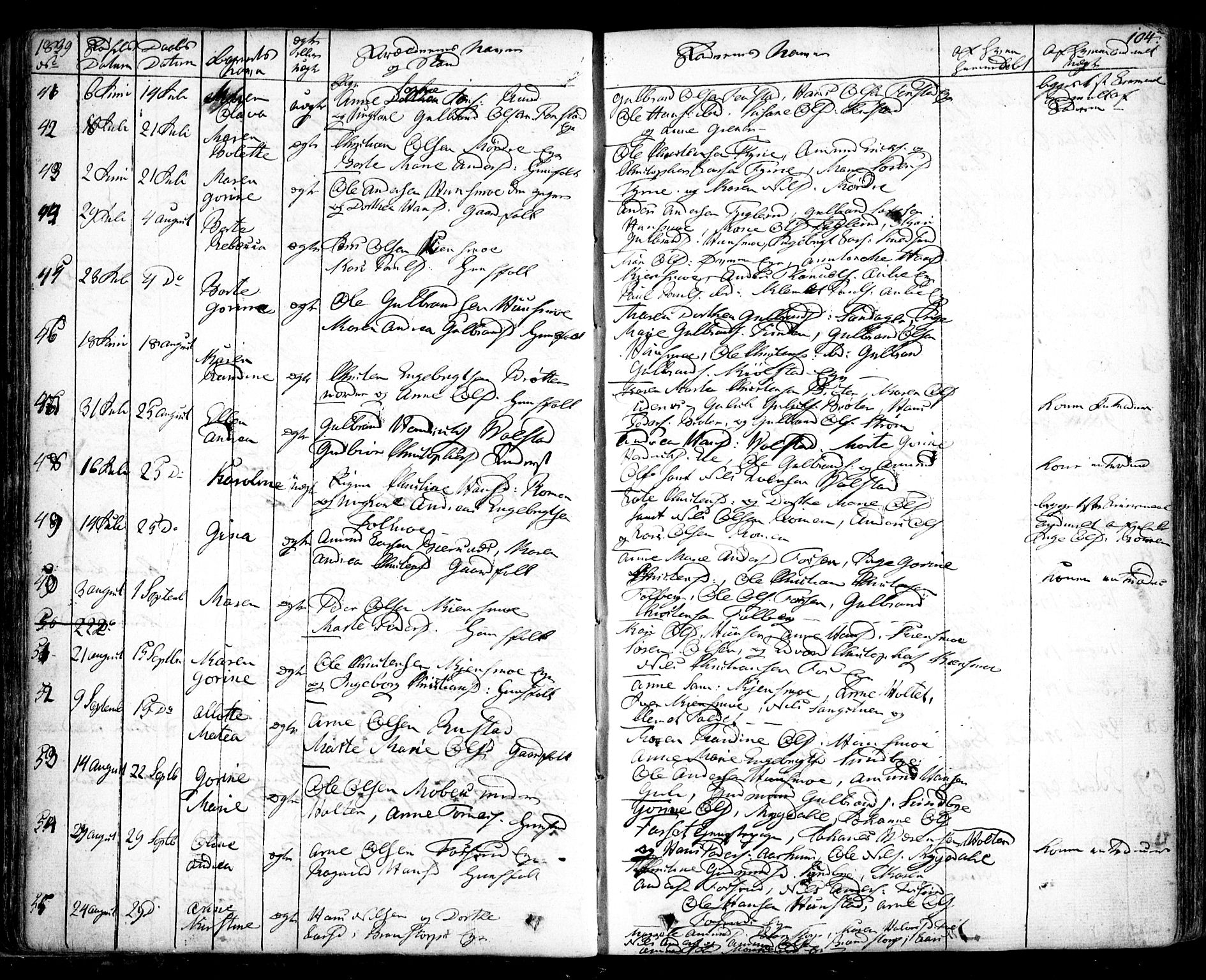 Nes prestekontor Kirkebøker, SAO/A-10410/F/Fa/L0006: Parish register (official) no. I 6, 1833-1845, p. 104