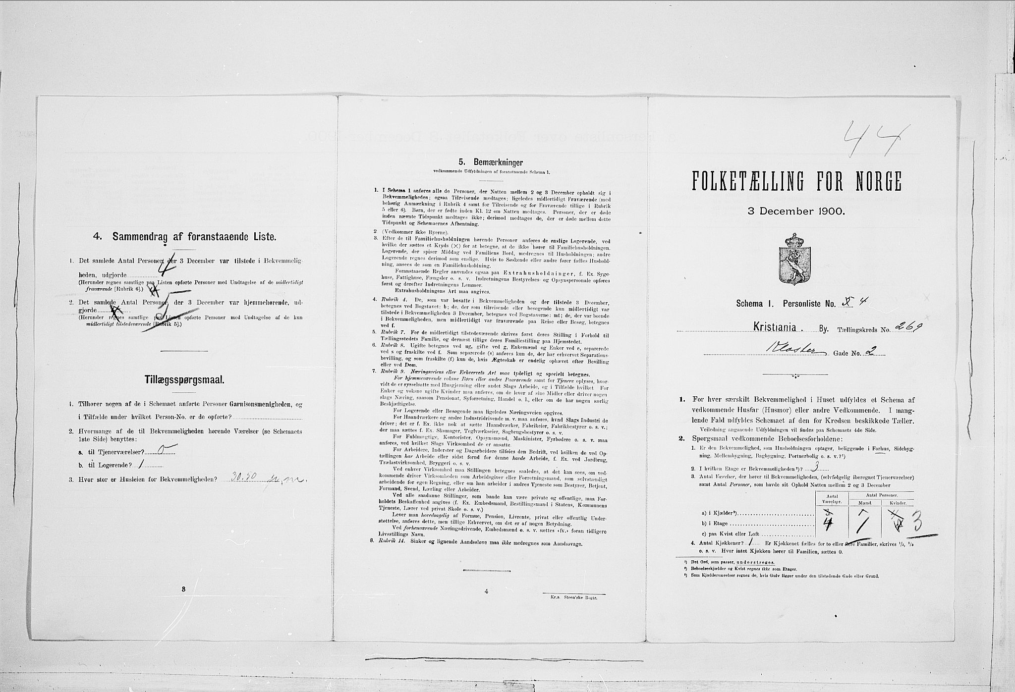 SAO, 1900 census for Kristiania, 1900, p. 48259