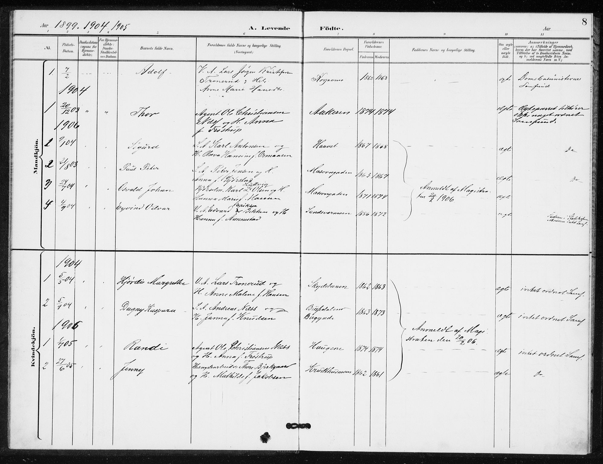 Kongsberg kirkebøker, SAKO/A-22/G/Ga/L0009: Parish register (copy) no. 9, 1932-1938, p. 8