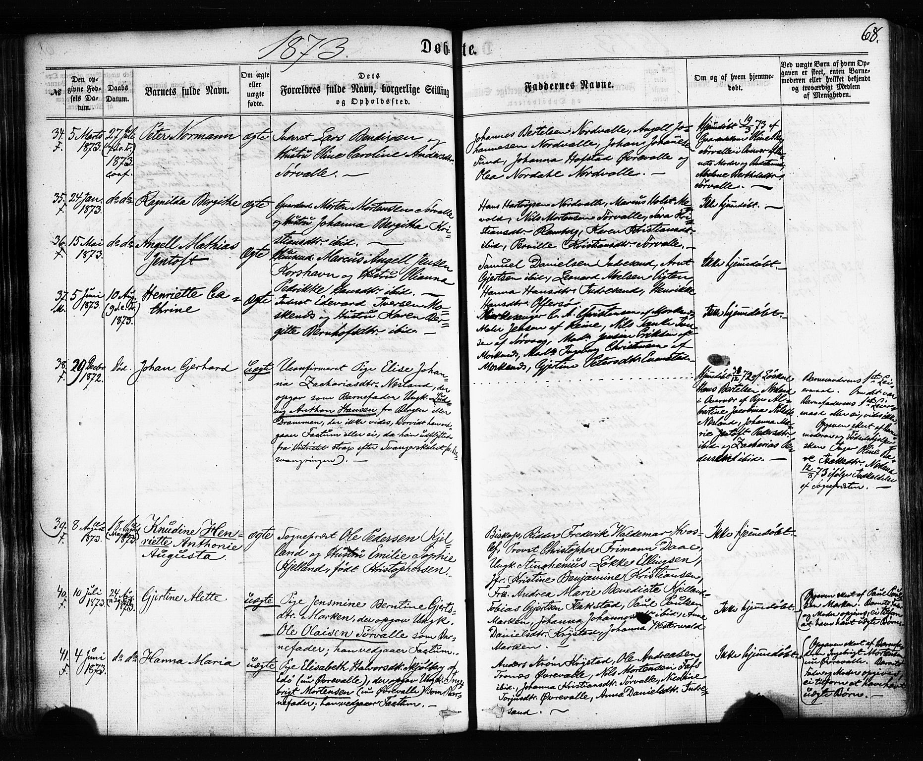 Ministerialprotokoller, klokkerbøker og fødselsregistre - Nordland, AV/SAT-A-1459/885/L1203: Parish register (official) no. 885A04, 1859-1877, p. 68