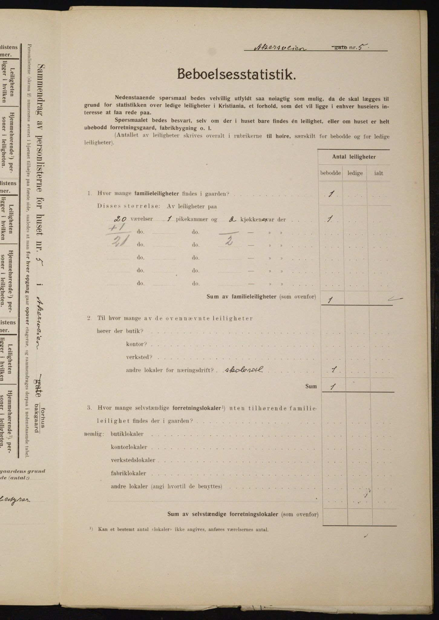 OBA, Municipal Census 1910 for Kristiania, 1910, p. 784