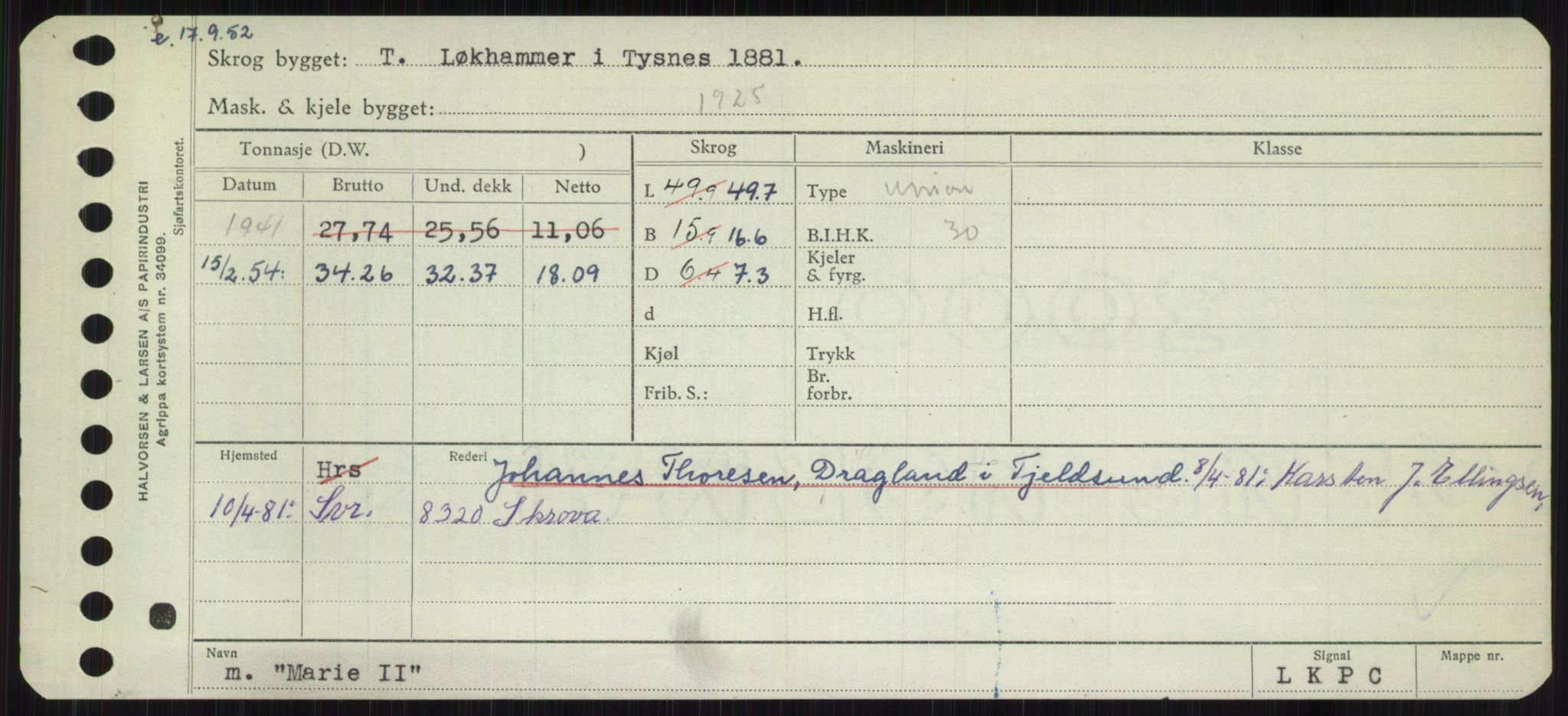 Sjøfartsdirektoratet med forløpere, Skipsmålingen, AV/RA-S-1627/H/Ha/L0003/0002: Fartøy, Hilm-Mar / Fartøy, Kom-Mar, p. 903