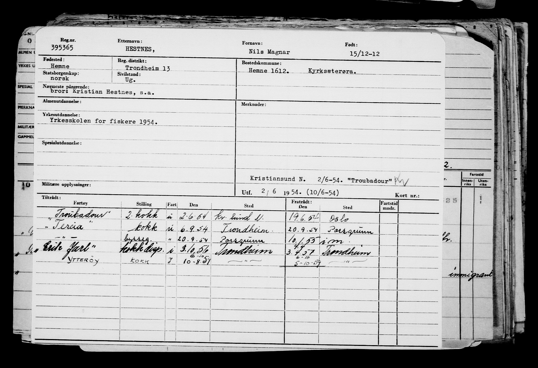 Direktoratet for sjømenn, AV/RA-S-3545/G/Gb/L0109: Hovedkort, 1912-1913, p. 256