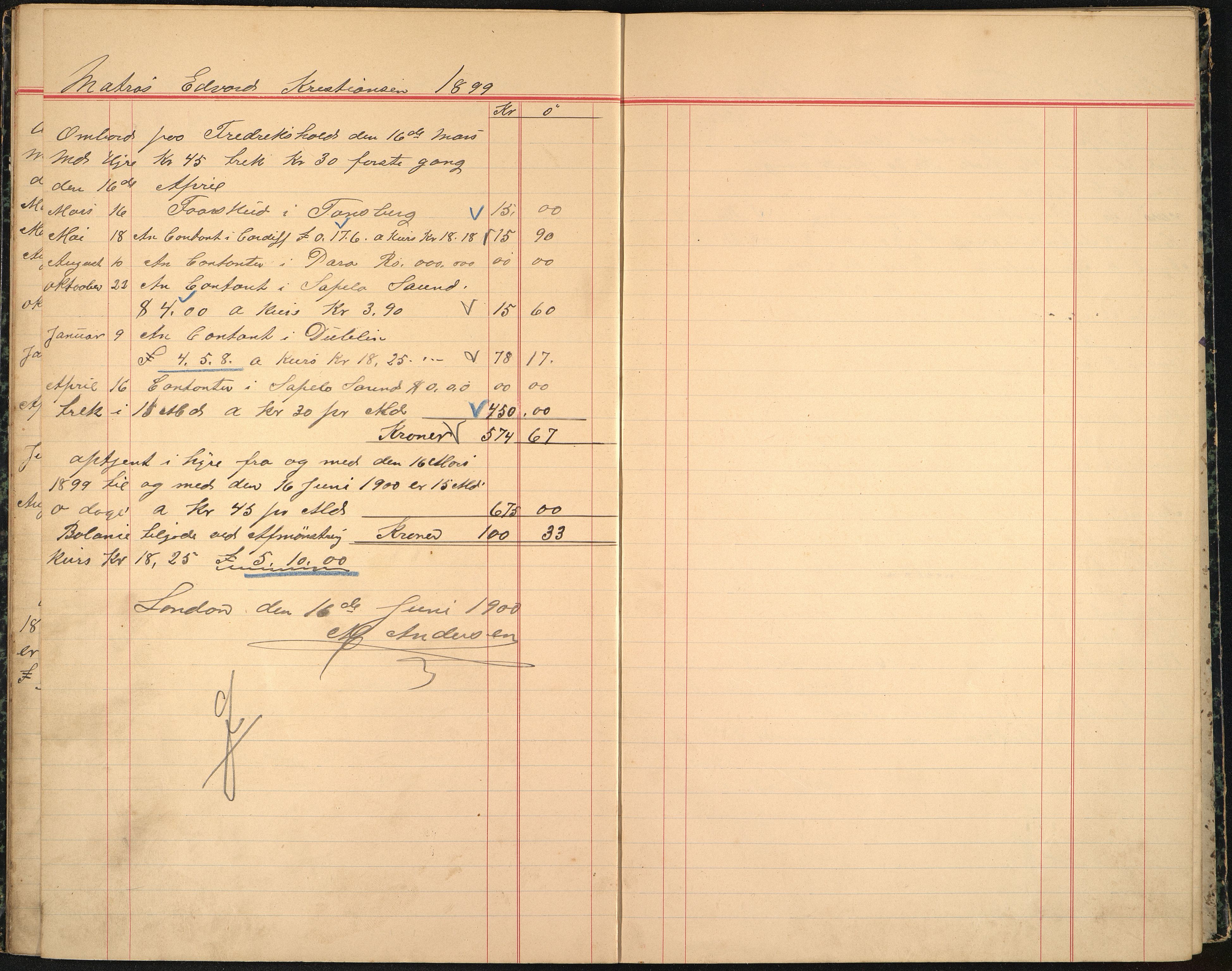 Andersen, M. Kaptein, VEMU/VFA-A-1140/R/L0003: Regnskapsjournal - mannskapsavregninger, 1897-1902