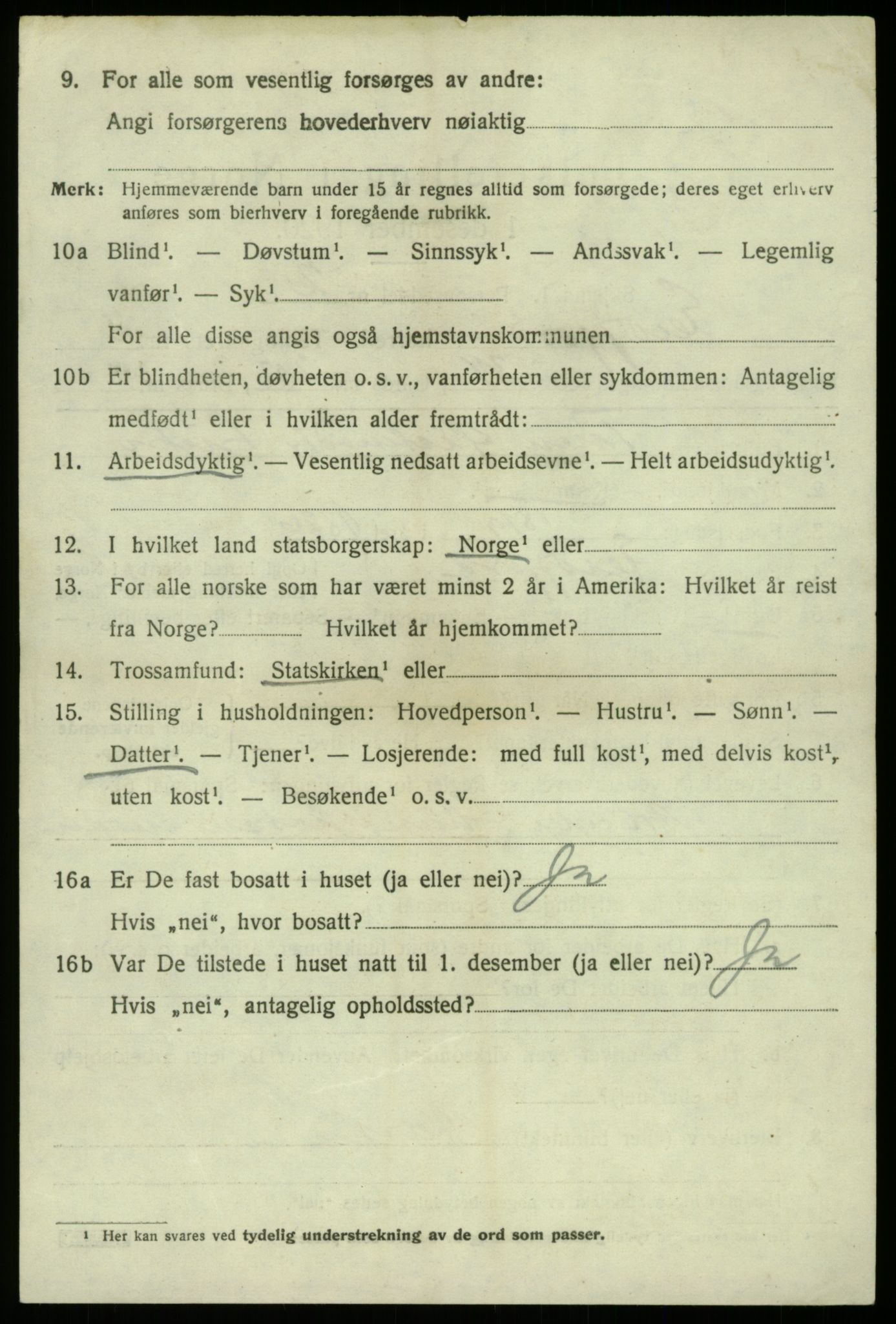 SAB, 1920 census for Eidfjord, 1920, p. 1337